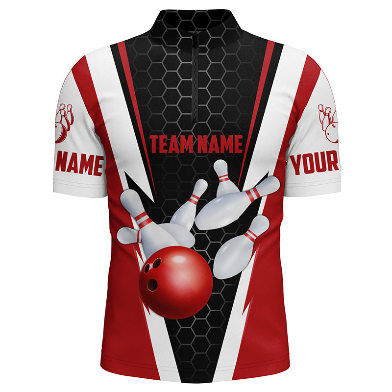 Bowling Shirts For Men Custom Name And Team Name Strike Bowling Ball And Pins/ Team Bowling Shirts
