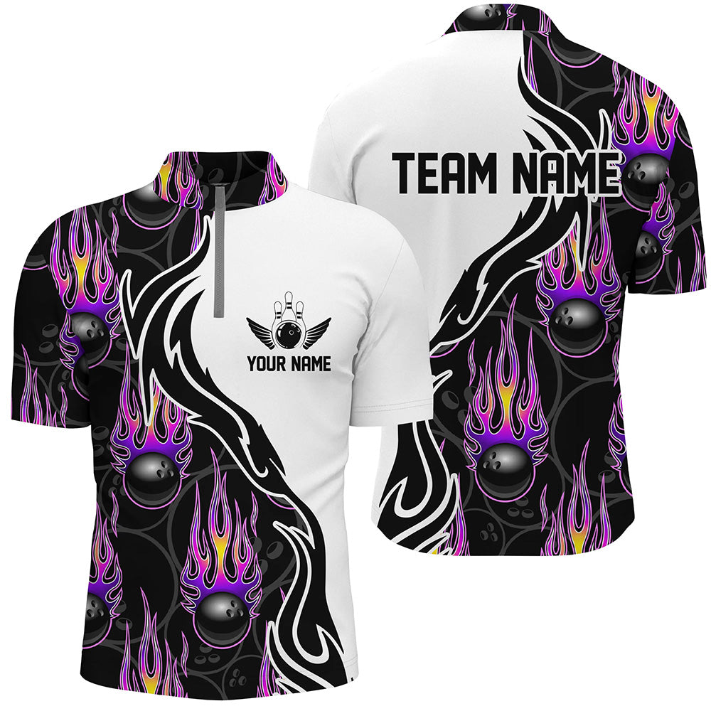Personalized Flame Bowling Shirts For Men And Women/ Bowling Ball Custom Bowling Team Shirt