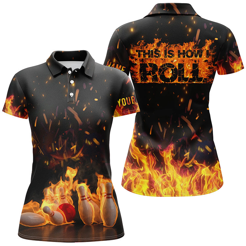 Womens Bowling Shirts This Is How I Roll Custom Bowling Ball And Pins Women Sleeveless Polo Shirt