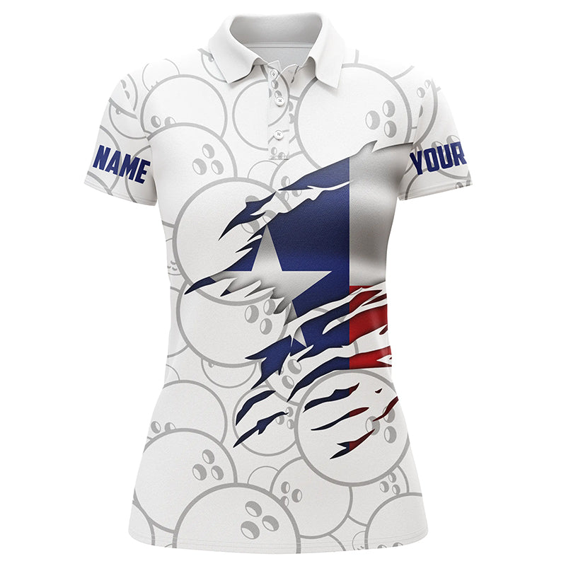 Women Bowling Sleeveless Polo Shirts Custom Texas Flag Bowling Team Bowlers Polo Shirt/ Bowling Team Shirt