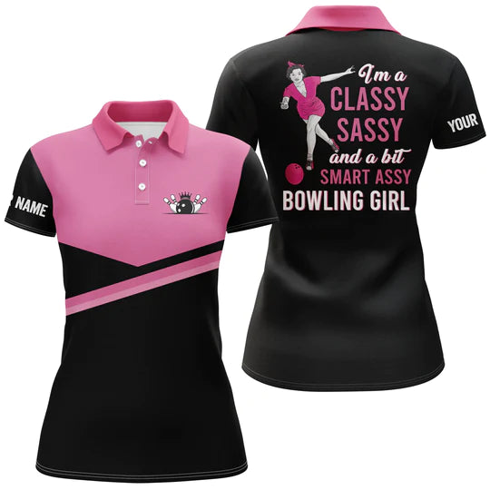 Custom Black Pink Bowling Sleeveless Polo Shirts I