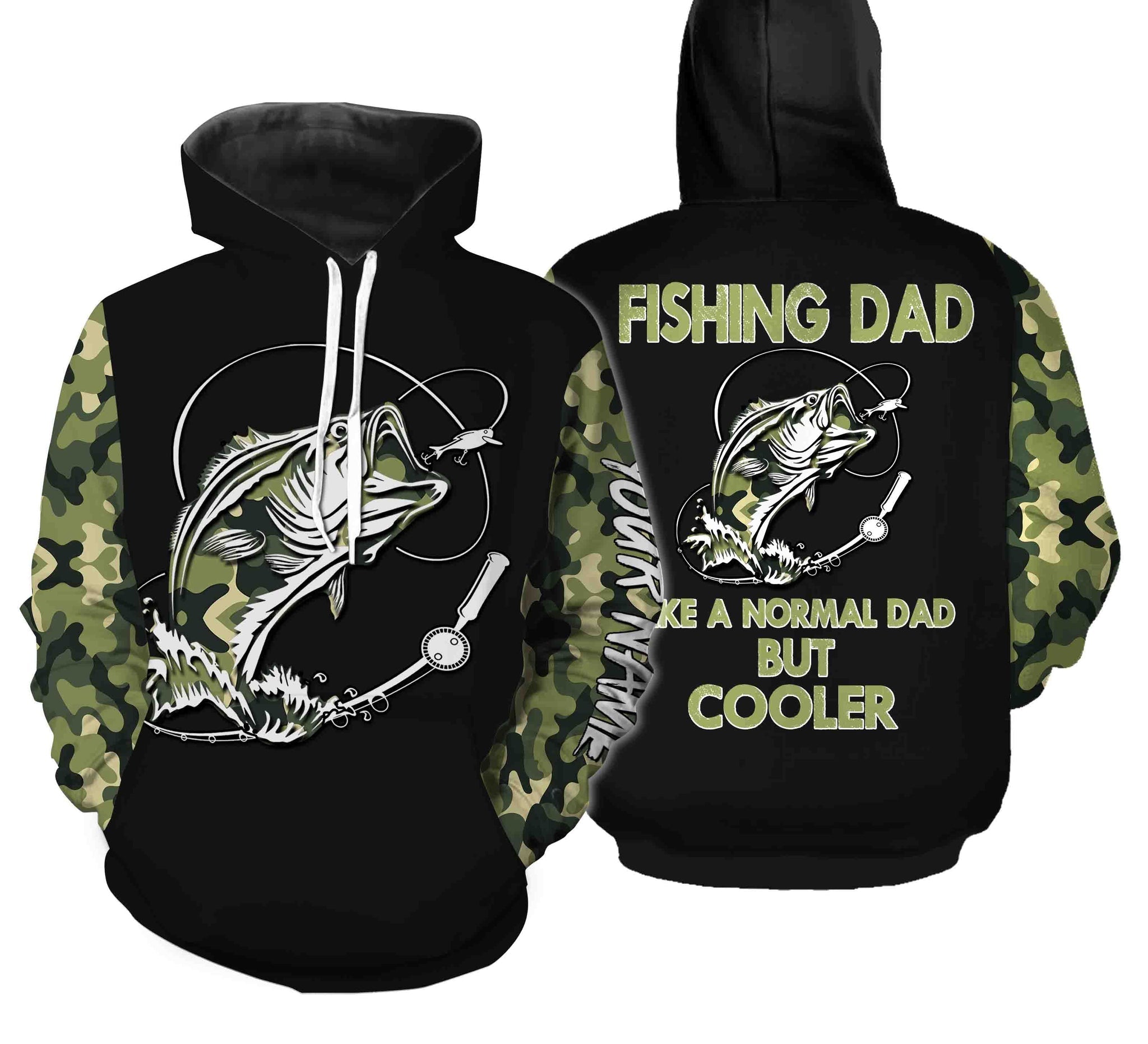 Bass Fishing Dad Like A Normal Dad But Cooler Customize Name 3D All Over Printed Shirts Personalized Gift For Father''s Day
