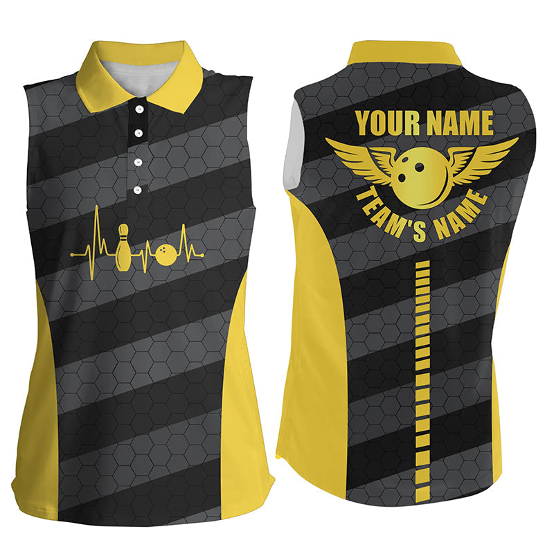 Women Bowling Sleeveless Polo Shirts Custom Bowling Team Shirts For Bowlers/ Idea Gift for Bowling Lover