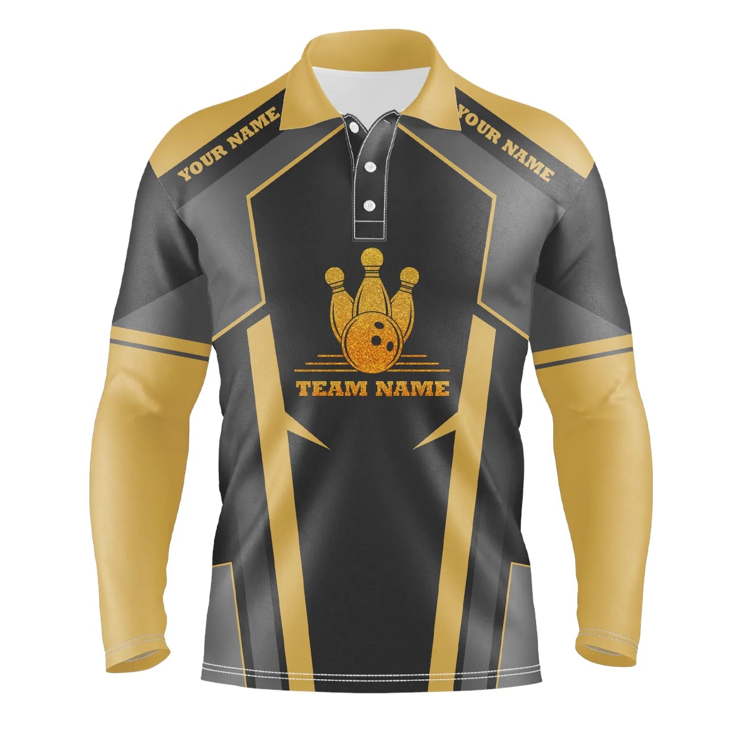 Bowling Long Sleeve Polo Shirts For Men Custom Bowling Team Jerseys/ Bowling Gifts For Bowlers