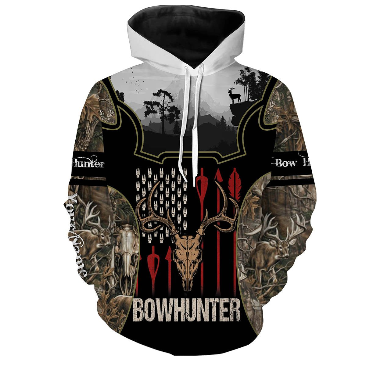 Love Elk Hunter Bow Hunting Customize Name 3D All Over Printed Hunting Shirt Personalized Gift For Hunters