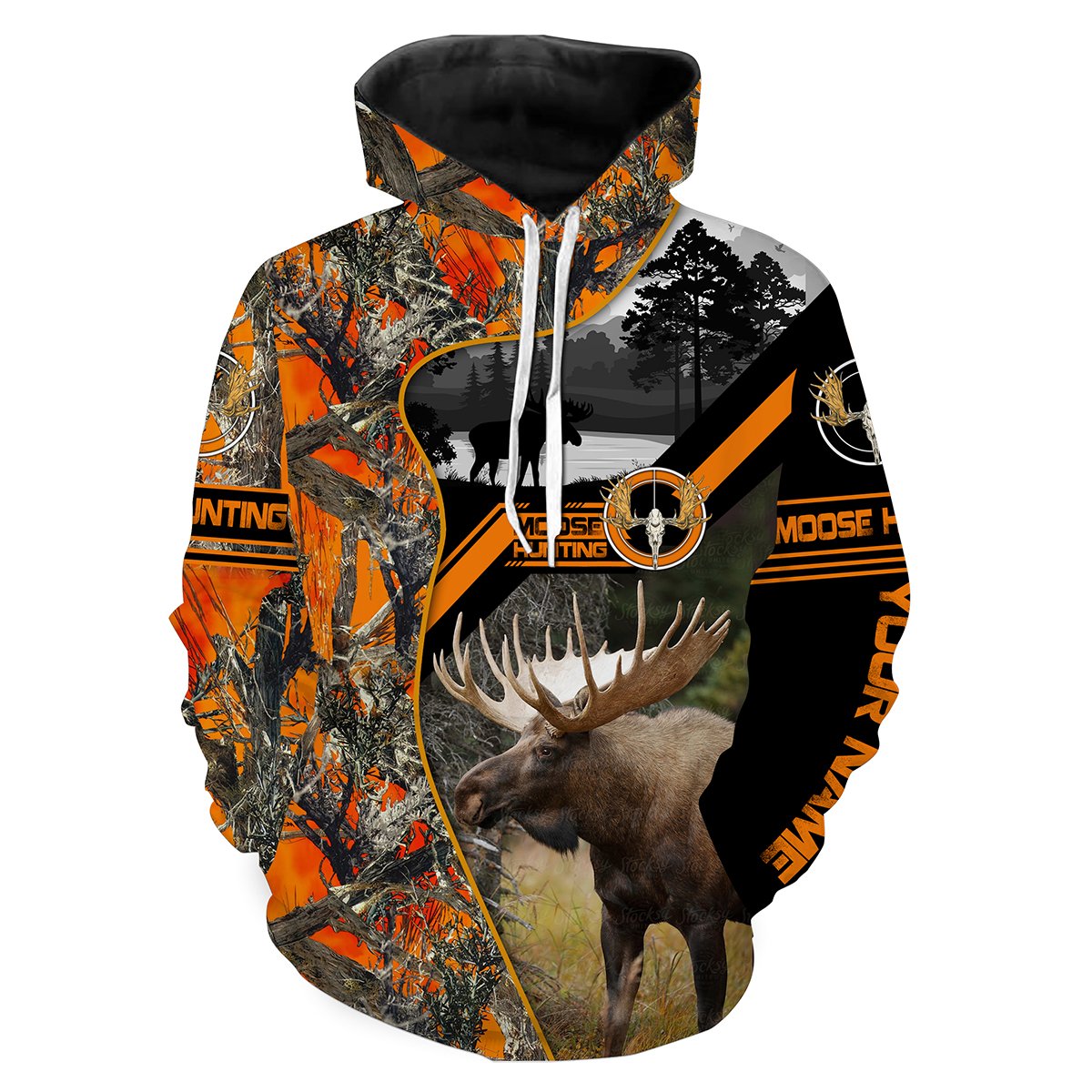 Moose hunting Custom Name 3D All over print Shirts/ Face shield - personalized hunting gifts