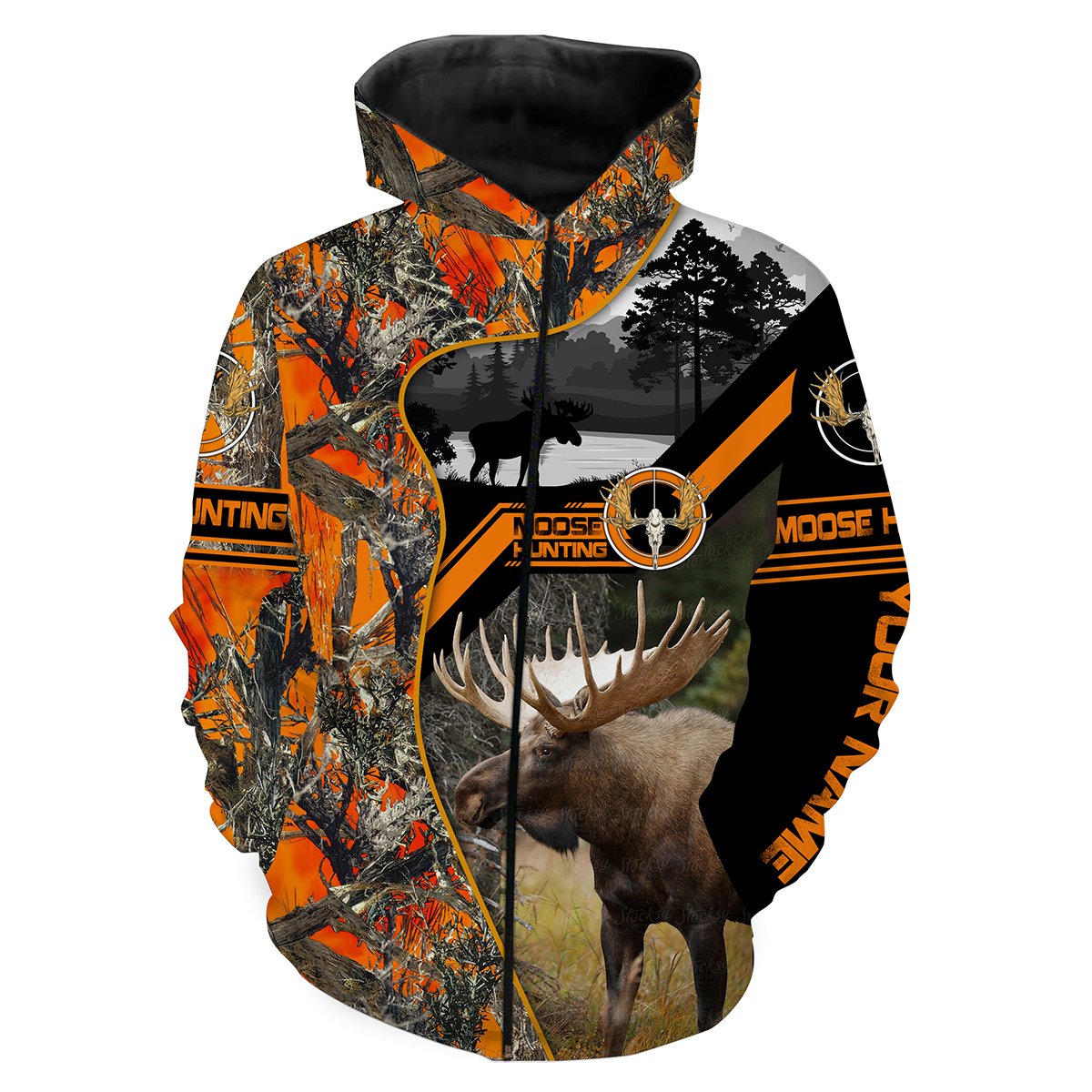 Moose hunting Custom Name 3D All over print Shirts/ Face shield - personalized hunting gifts
