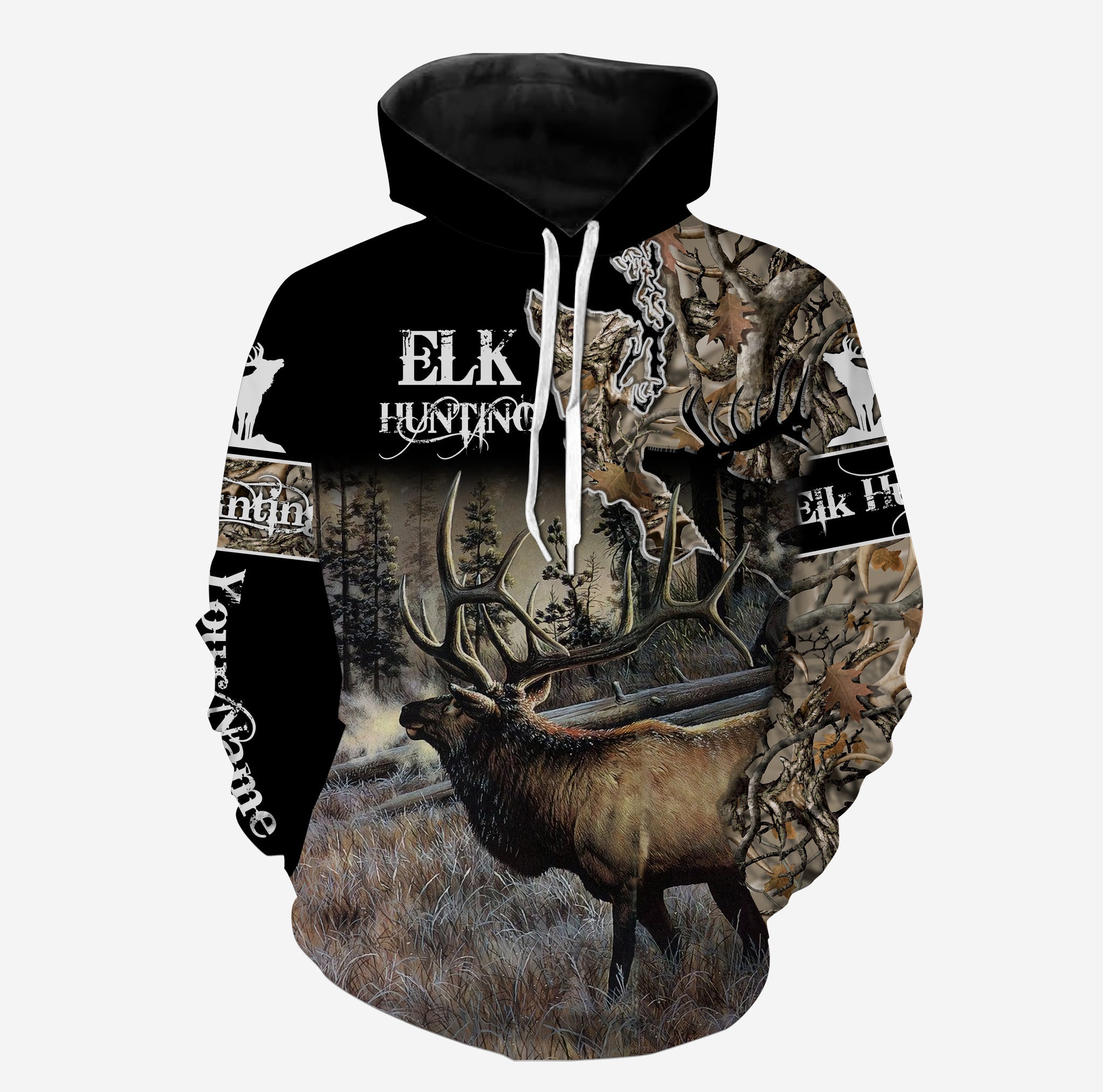 Best Elk Hunting Custom Name 3D All Over Print Camouflage Shirt/ Hoodie