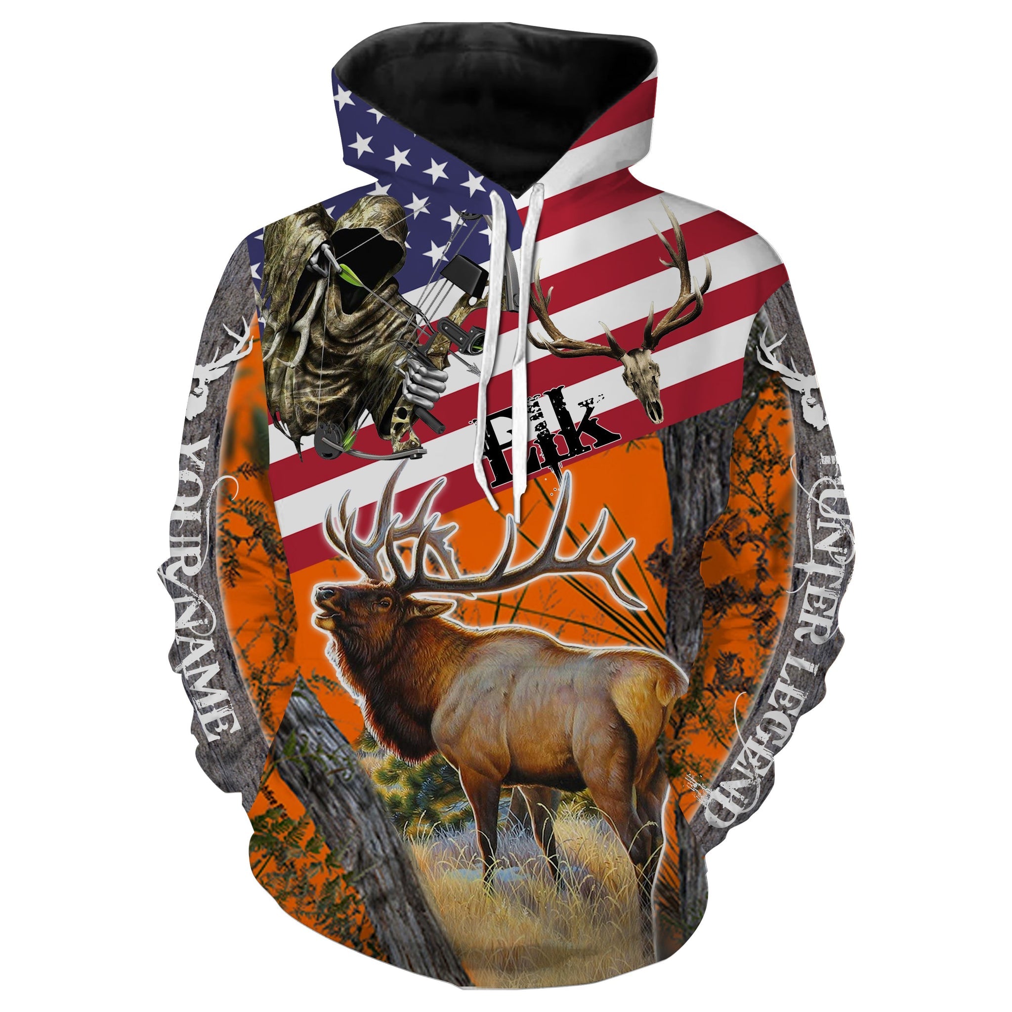 Tattoo camo Elk Hunter Customized Name 3D Full Printing Shirts Personalized Elk Hunting Clothing