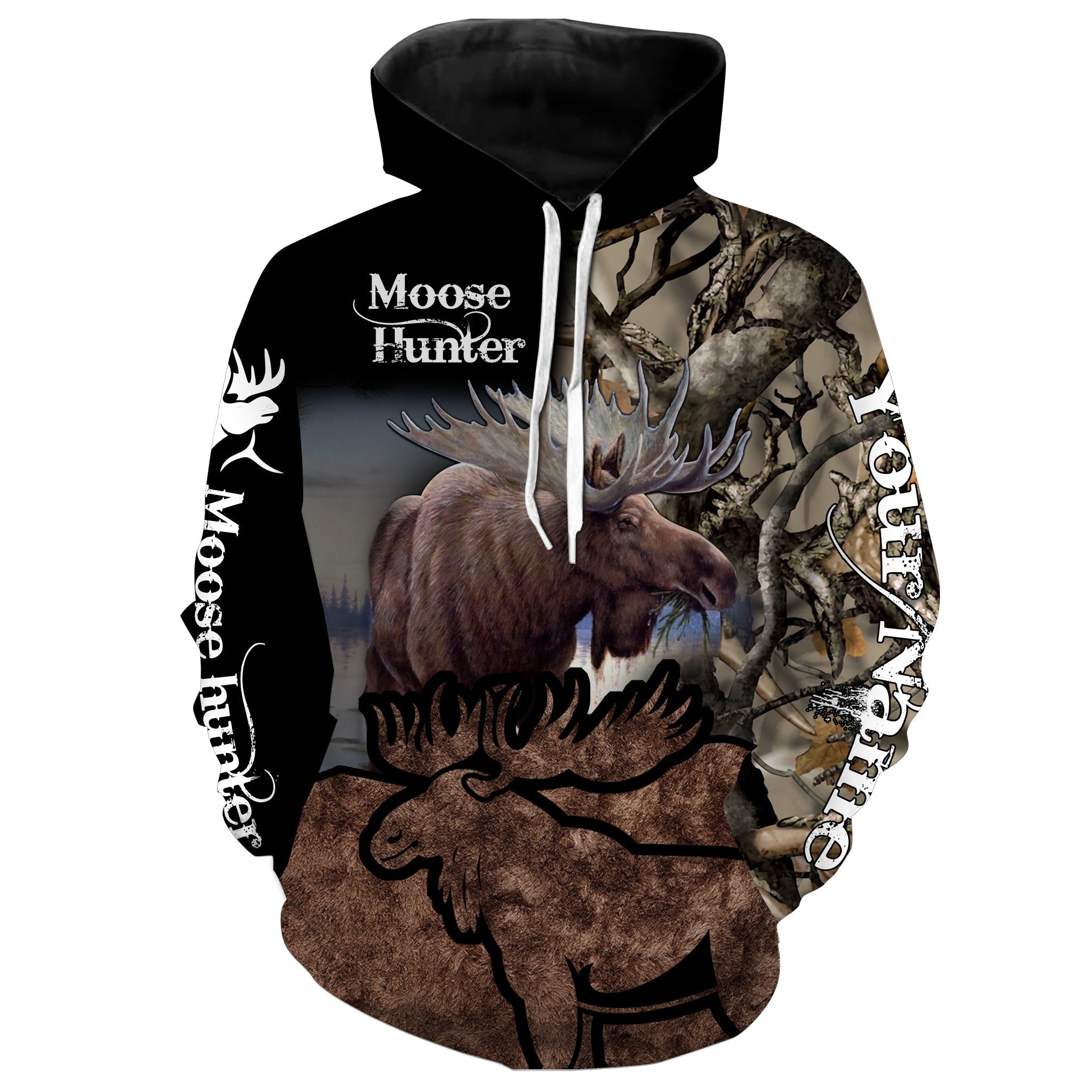 Personalized Moose Hunter 3D Hoodie Shirt/ Gift for Men/ Hunter Hoodie Zip Hoodie