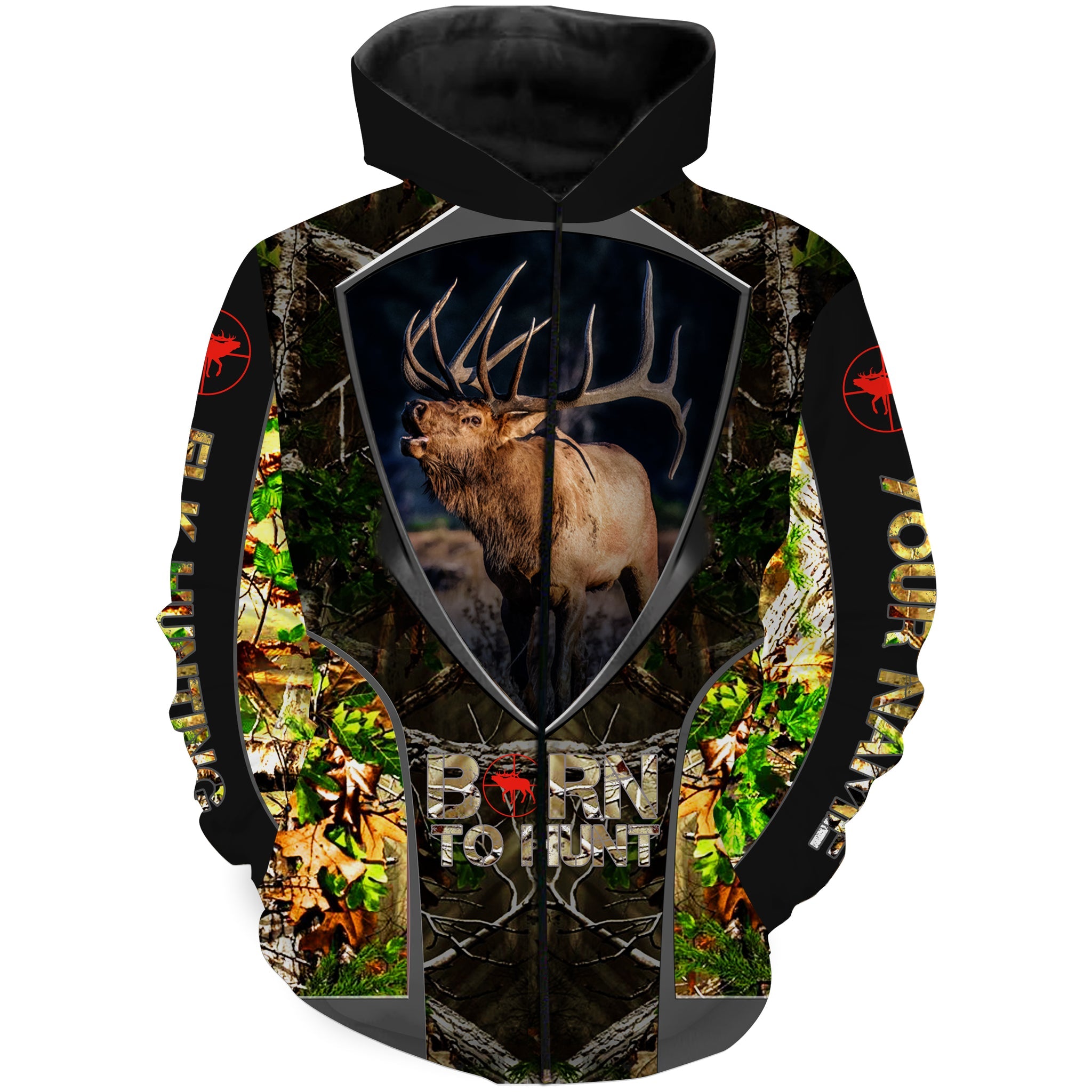 "Born to Hunt" Elk Hunting Camo Custom name 3D All over Print Shirts/ Personalized Elk Hunters Gifts