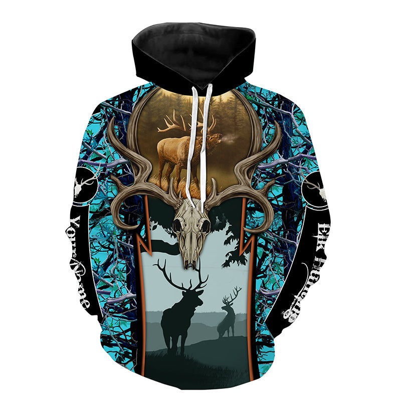 Elk Hunting Camo Custom Name 3D Full Printing Shirts/ Hoodie - Personalized Hunting Gifts