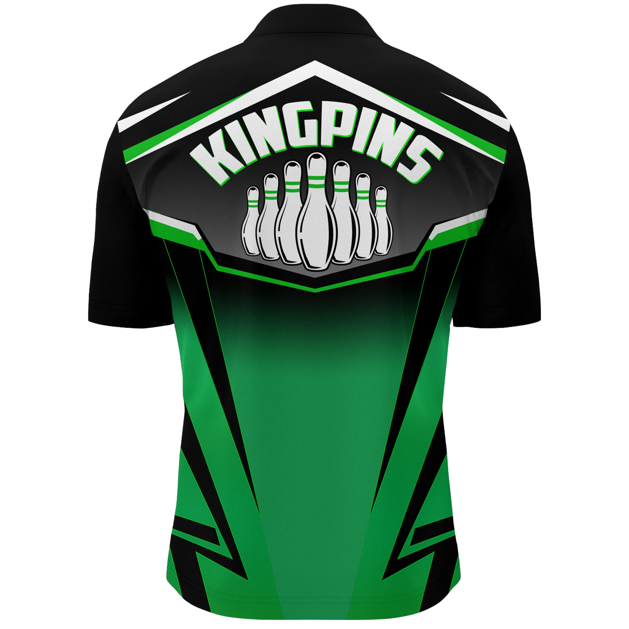 Custom Bowling Shirt for Men Kingpins Green Quarter-Zip Bowling Shirt with Name/ Men Bowlers Jersey