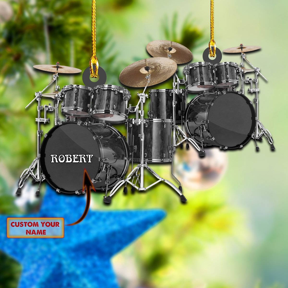 Drum Shaped Ornament/ Gift for Drummer/ Personalized Christmas Gift Drum Ornament