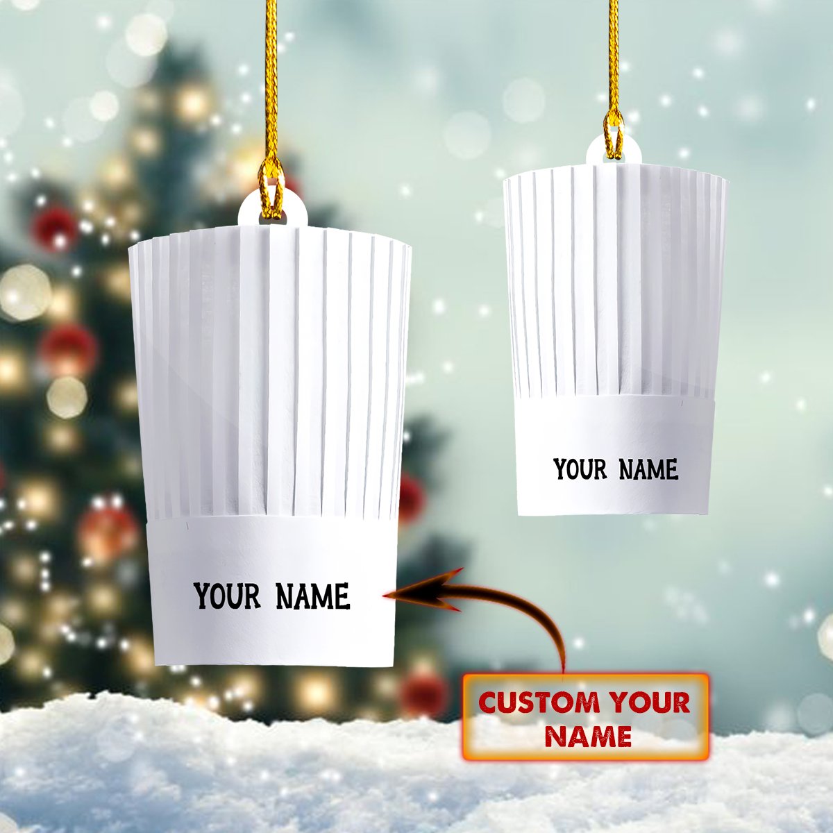 Personalized Name Hat Chef Ornament/ Any Style Hat Chef Christmas Ornament/ Idea Gift for Chef