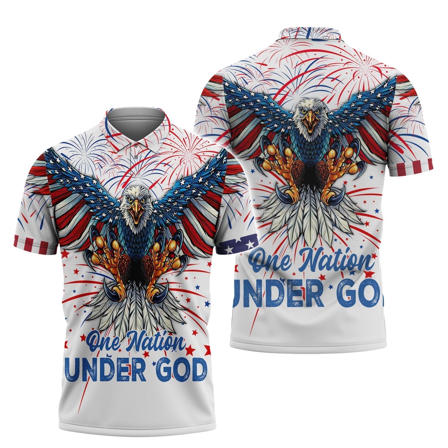 Independence Day Is Coming Eagle One Nation Under God 3D Polo Shirt Full Print