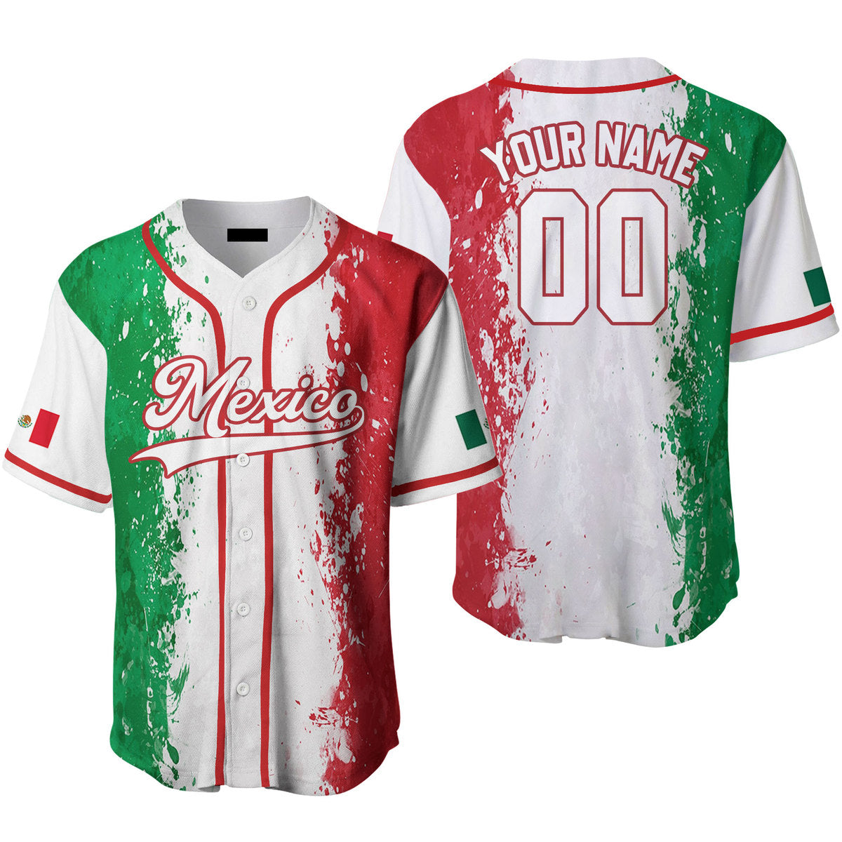 Mexico Colorful White Black Custom Name Baseball Jerseys/ Gift for Mexicans/ Pride Mexican