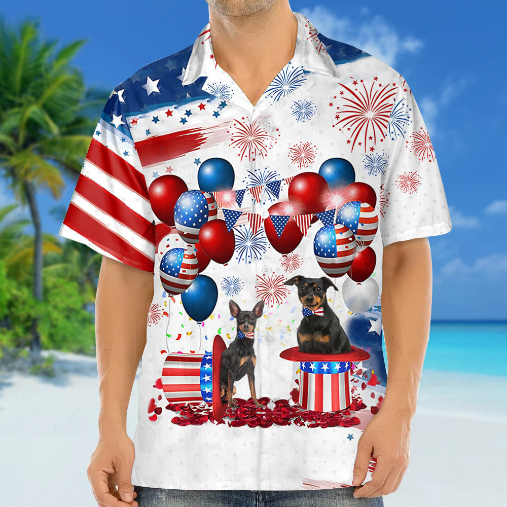 Miniature Pinscher Independence Day Hawaiian Shirt/ Dog Hawaii Beach Shirt Short Sleeve For 4Th Of July