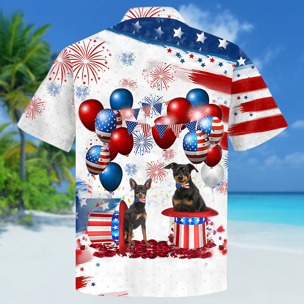 Miniature Pinscher Independence Day Hawaiian Shirt/ Dog Hawaii Beach Shirt Short Sleeve For 4Th Of July