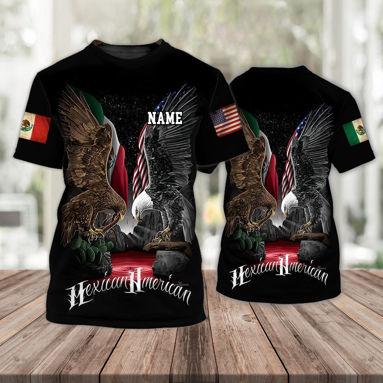 Customized Eagle Shirts/ Mexican American T shirt 3D/ Mexico Shirt
