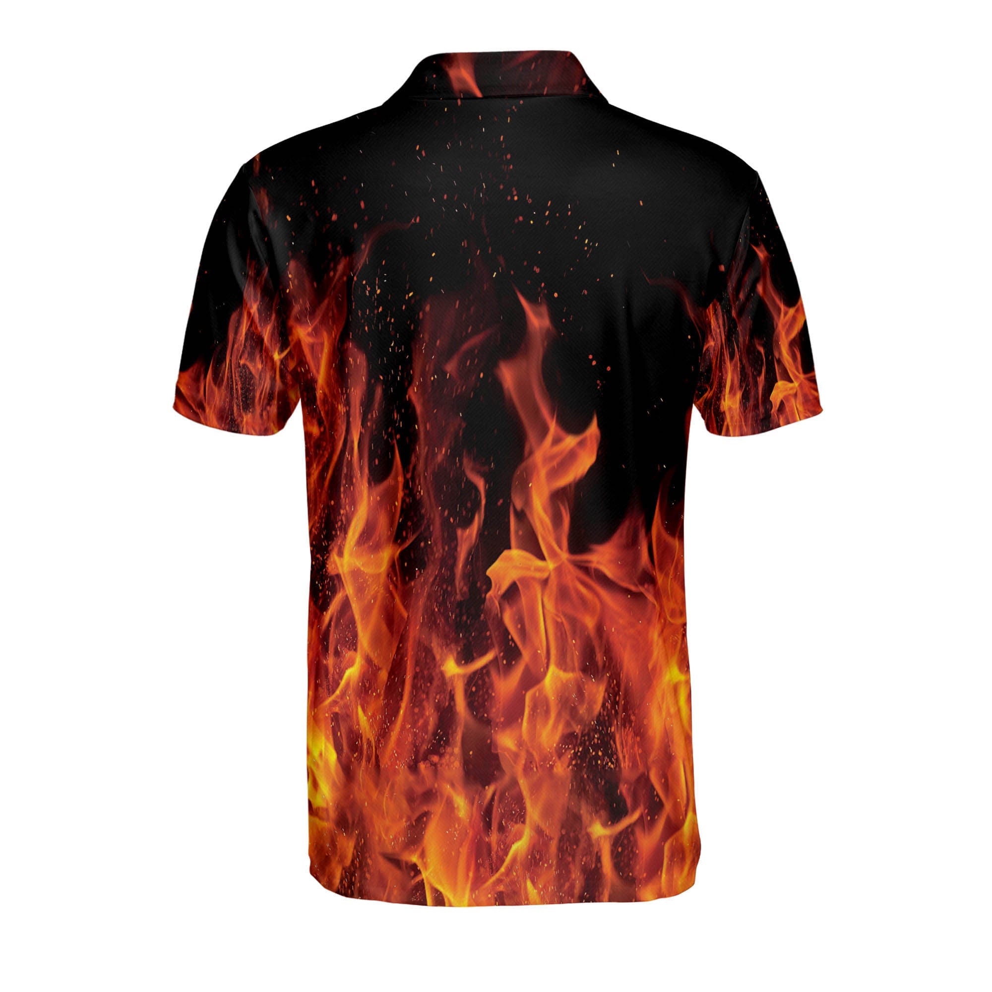 American Eagle Fiery Cool Polo Shirt/ Fire Pattern Full Printed Shirt/ Gift for Men