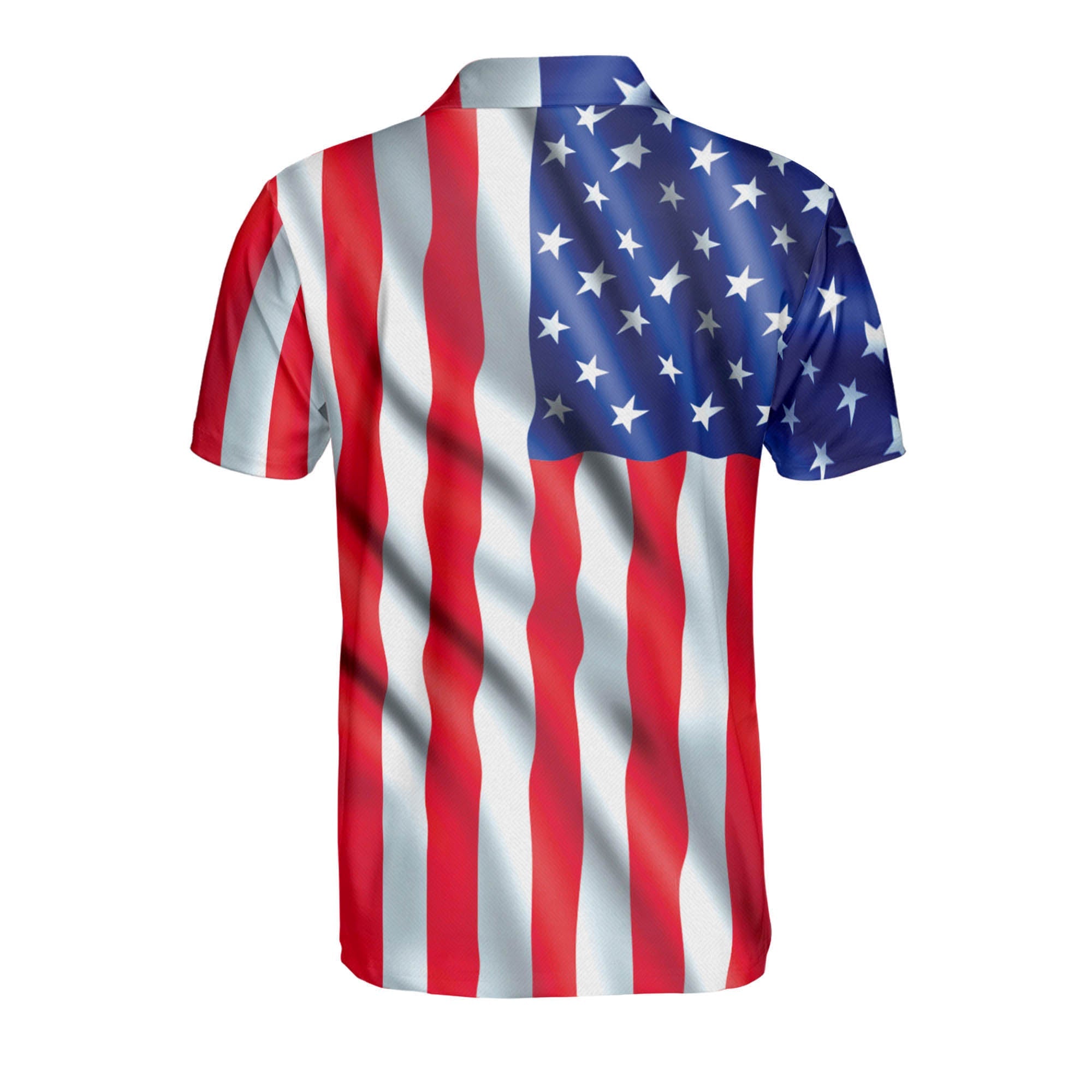 3D All Over Print American Flag Eagle Rip Cool Patriotic Polo Shirt