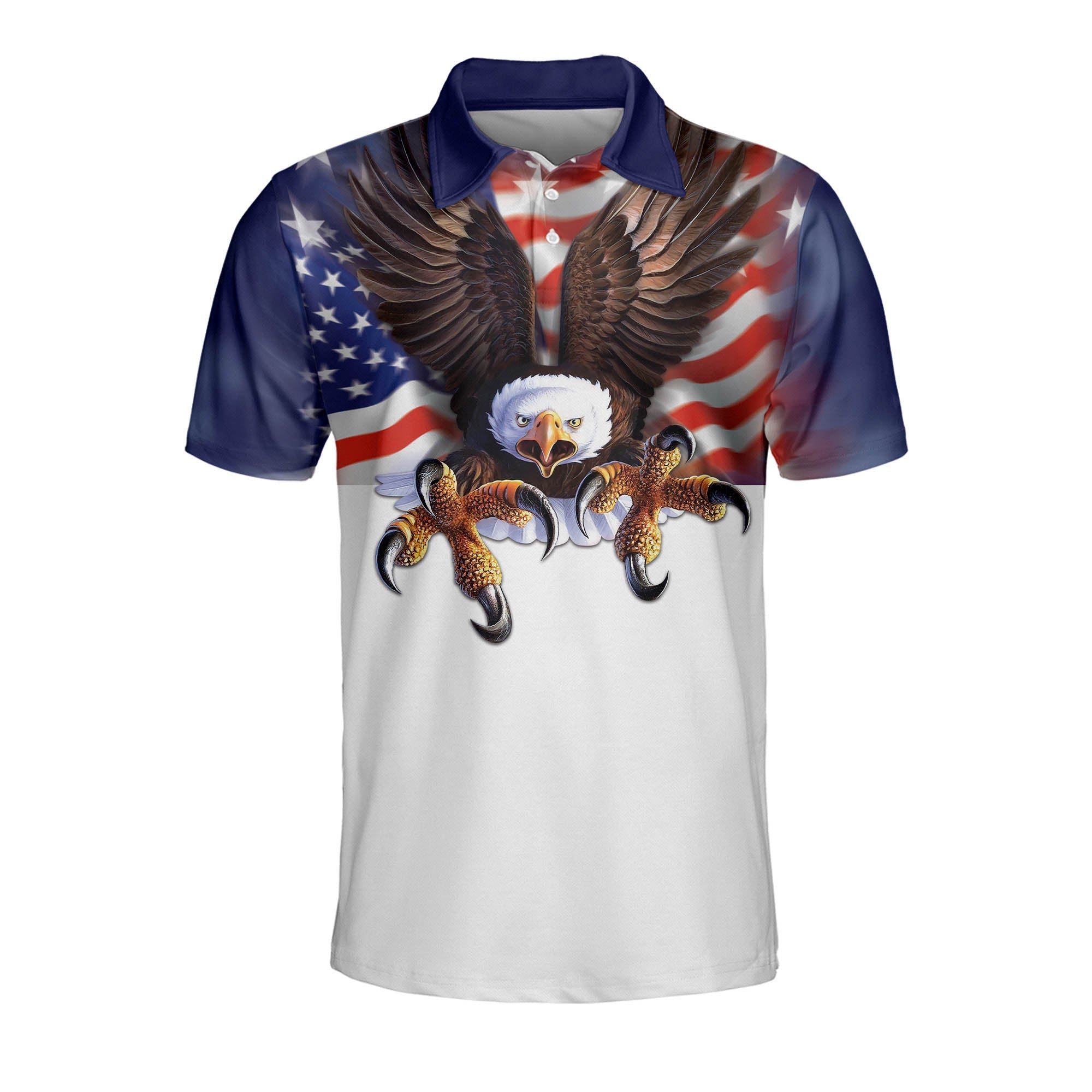 Proud To Be An American US Flag With Eagle Patriotic Polo Shirt Coolspod