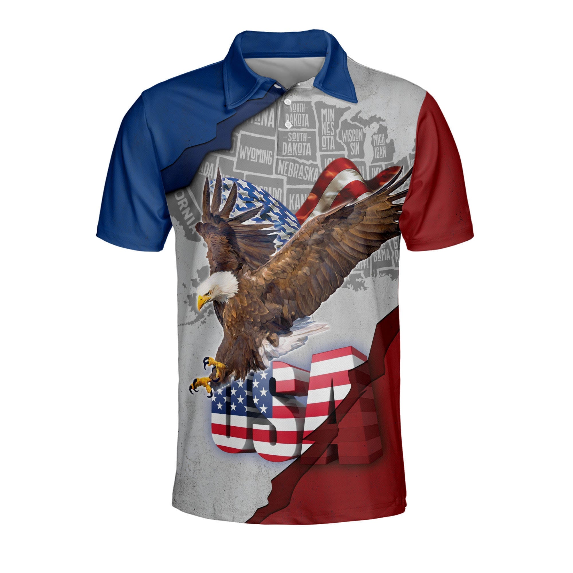 US Flag Eagles Patriotism American Sky Polo Shirt/ Idea Shirt for Independence Day