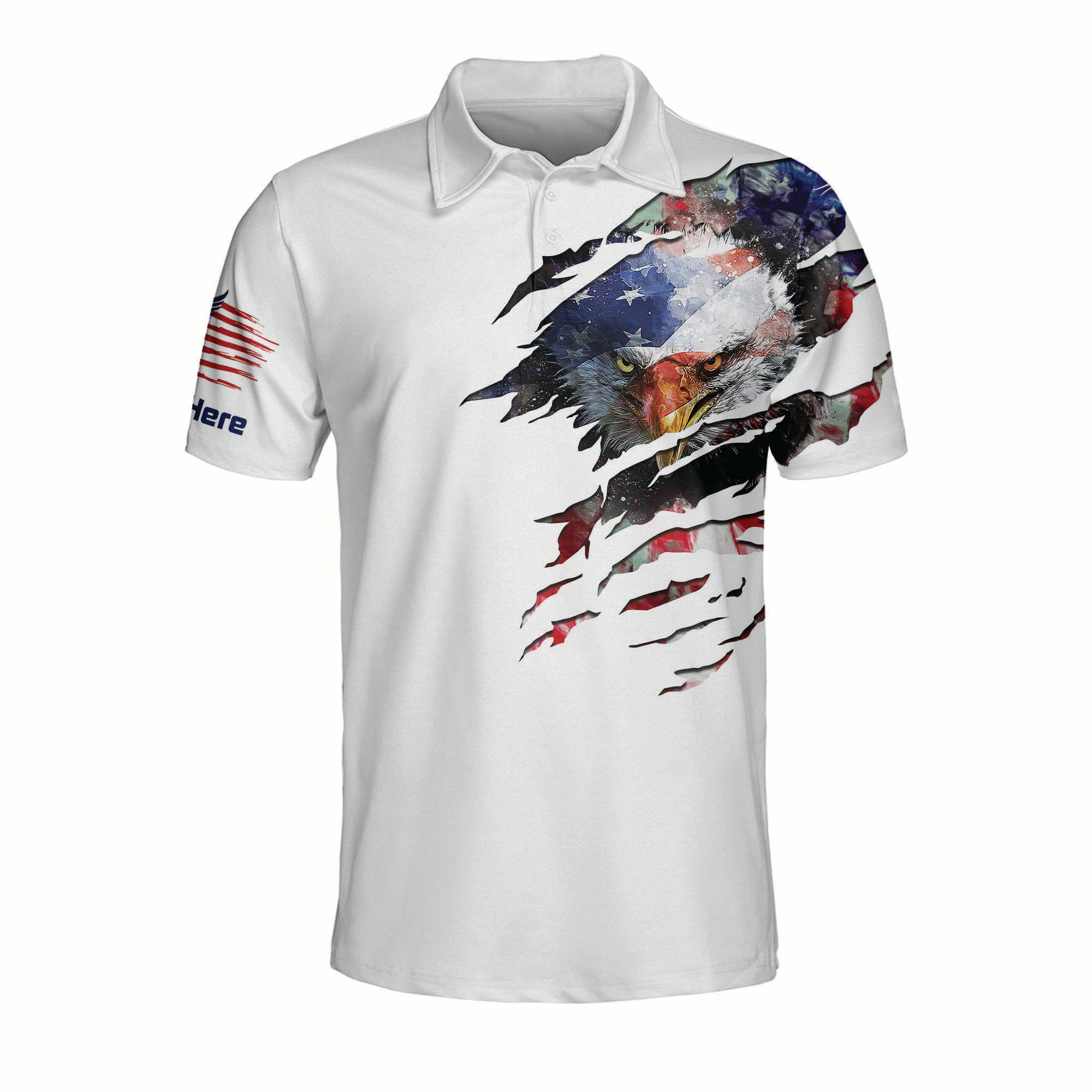 3D All Over Print Eagle American Polo Shirt For Men Independence Outfit