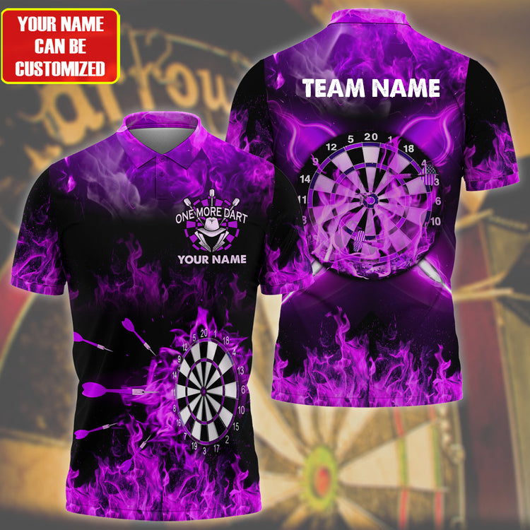 Personalized Name Darts Purple All Over Printed Polo Shirt/ Dart Shirt For Team