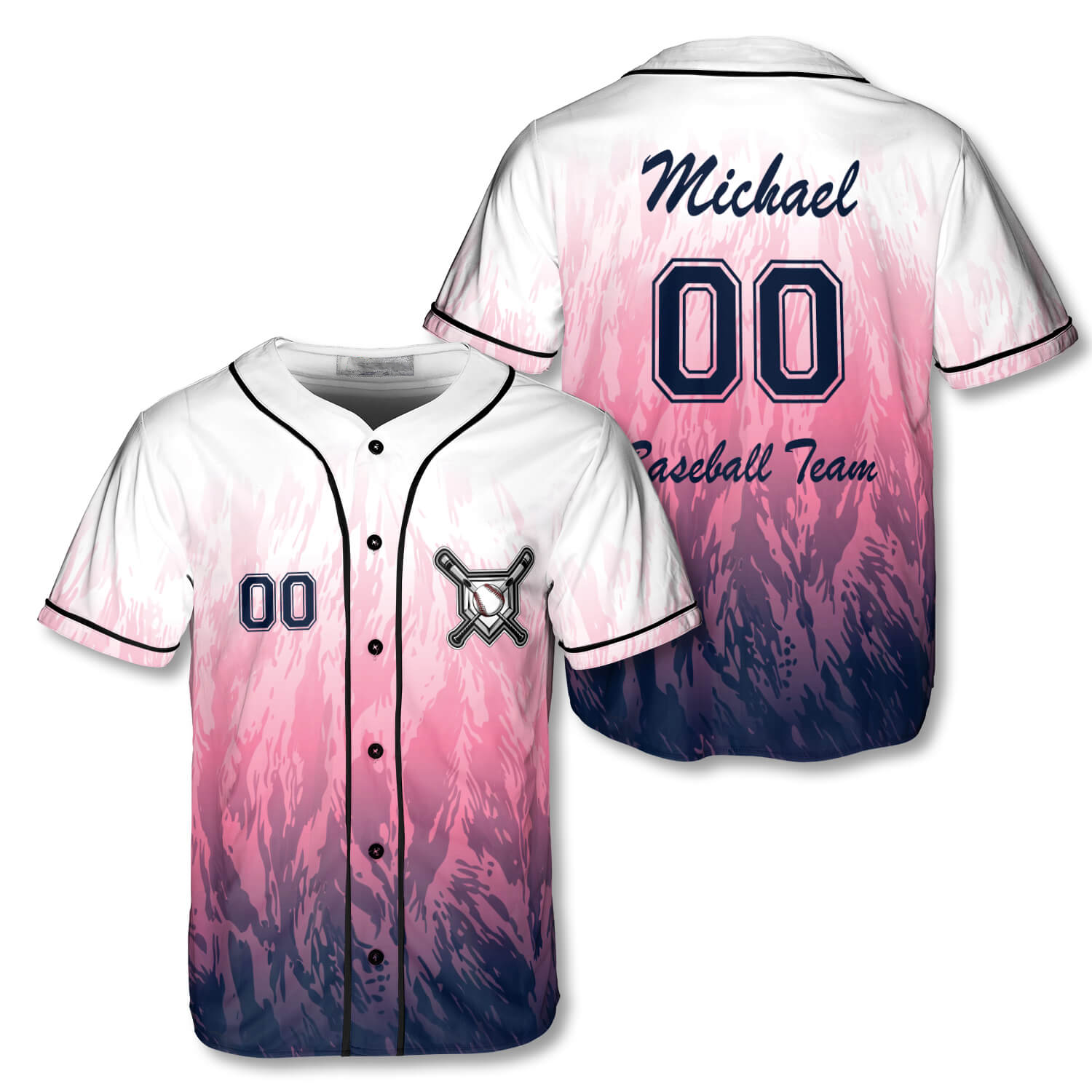 3D All Over Print Athlete Flame Custom Baseball Jersey/ Idea Gift for Baseball Team