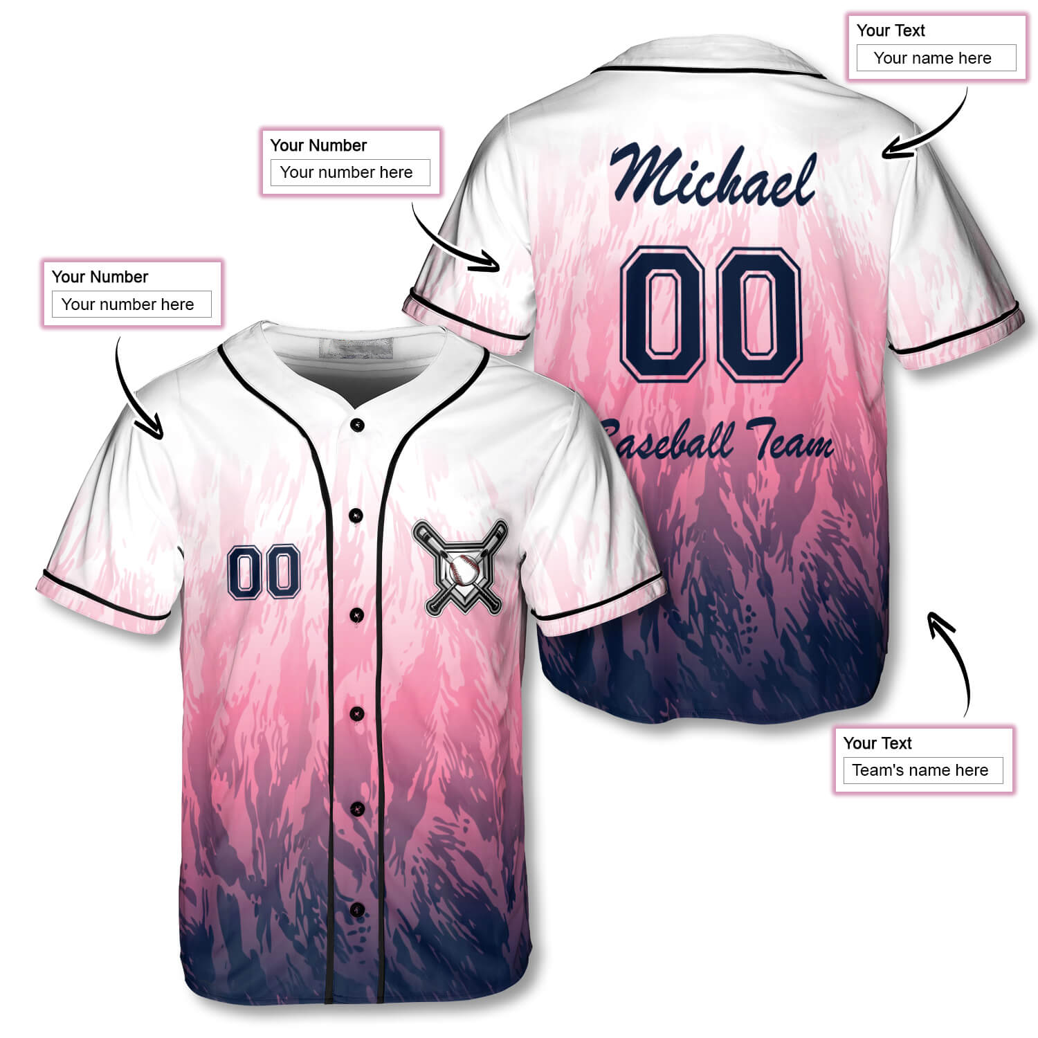 3D All Over Print Athlete Flame Custom Baseball Jersey/ Idea Gift for Baseball Team