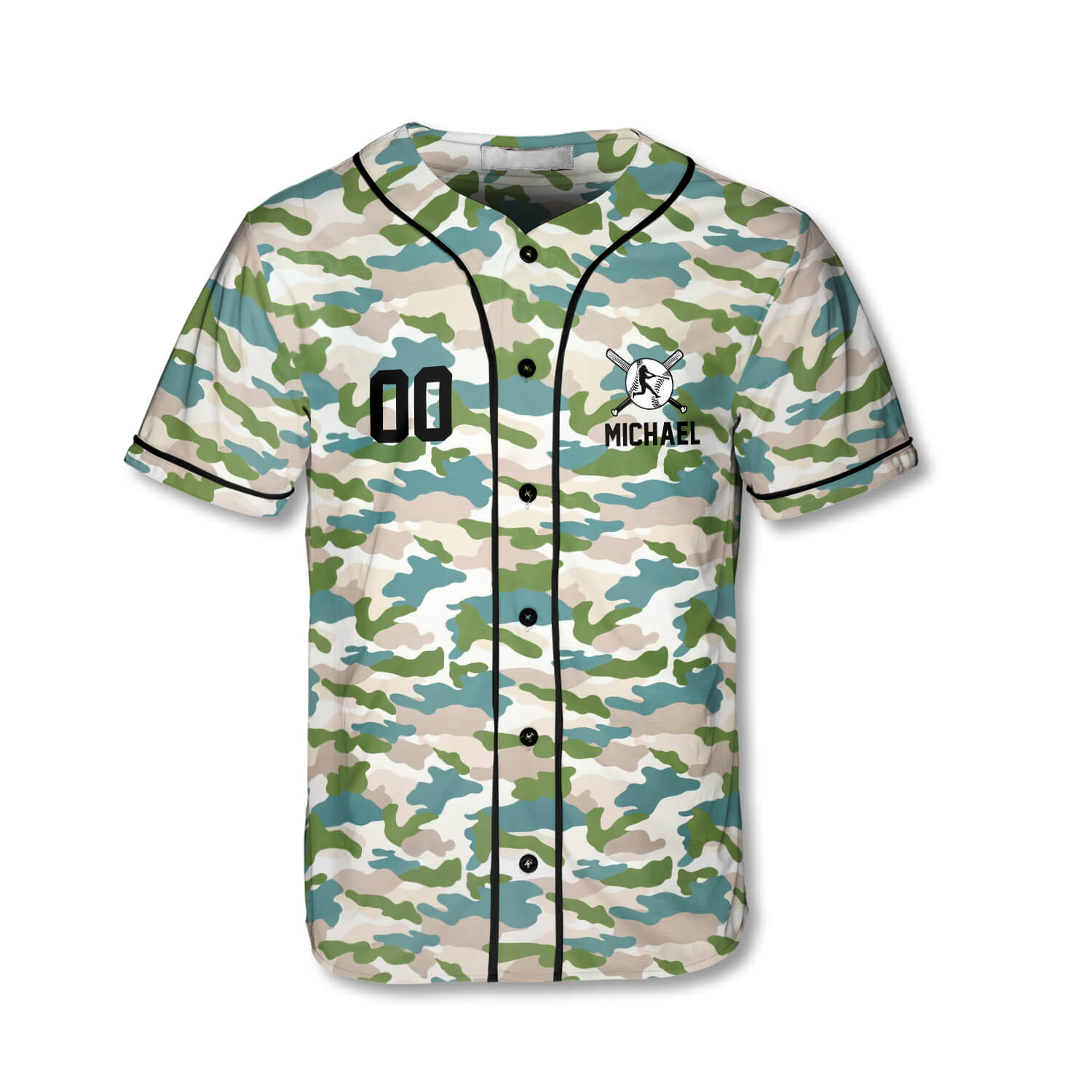 3D All Over Print Athlete Light Camo USA Custom Baseball Jersey/ Baseball Jersey Shirt for Men