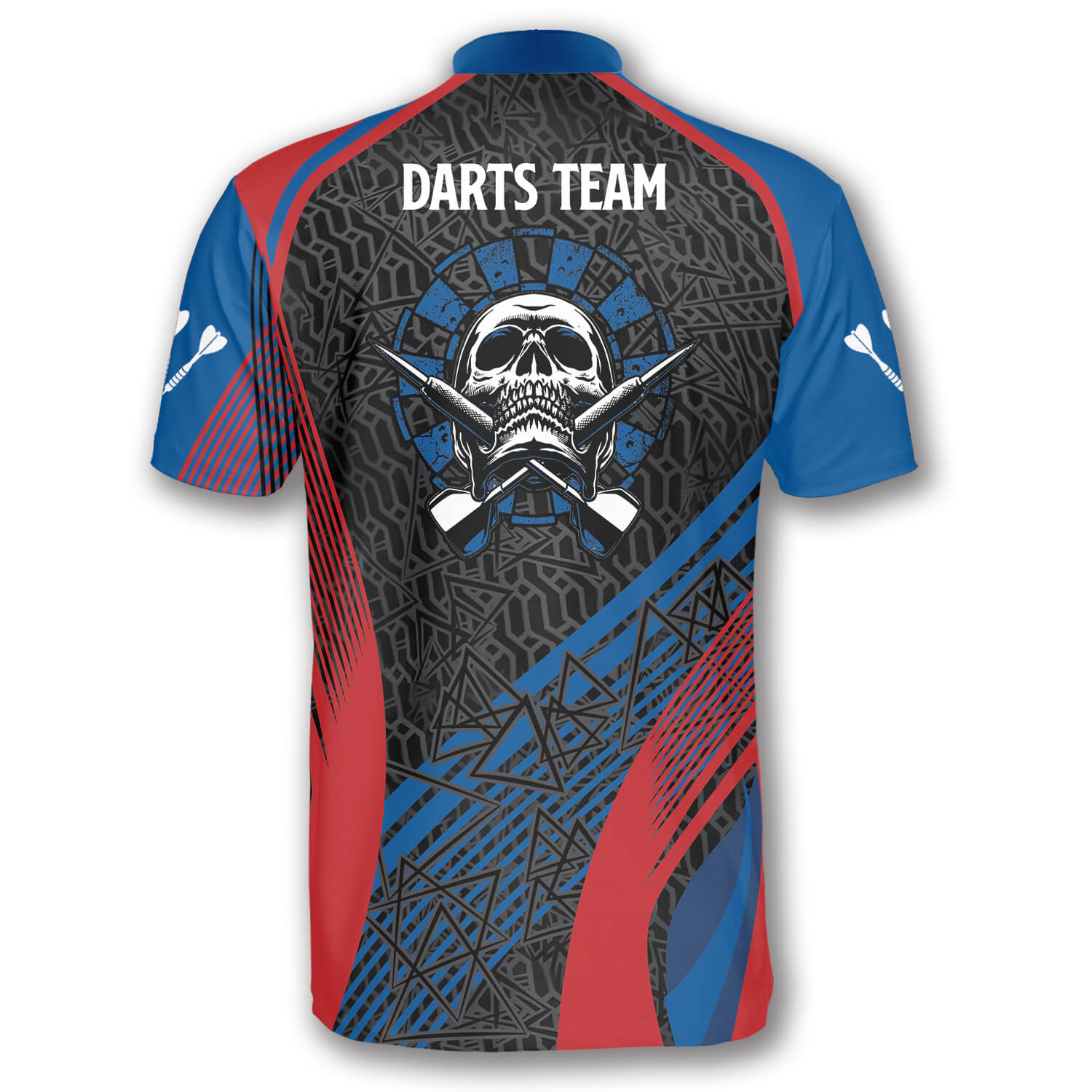 Personalized Blue & Red Skull Custom Darts Jerseys for Men/ Idea Gift for Dart Players