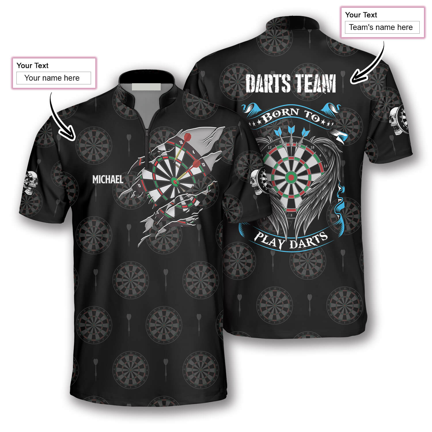 Born to Play Darts Custom Darts Jerseys for Men/ Personalized Name Dart 3D Shirt