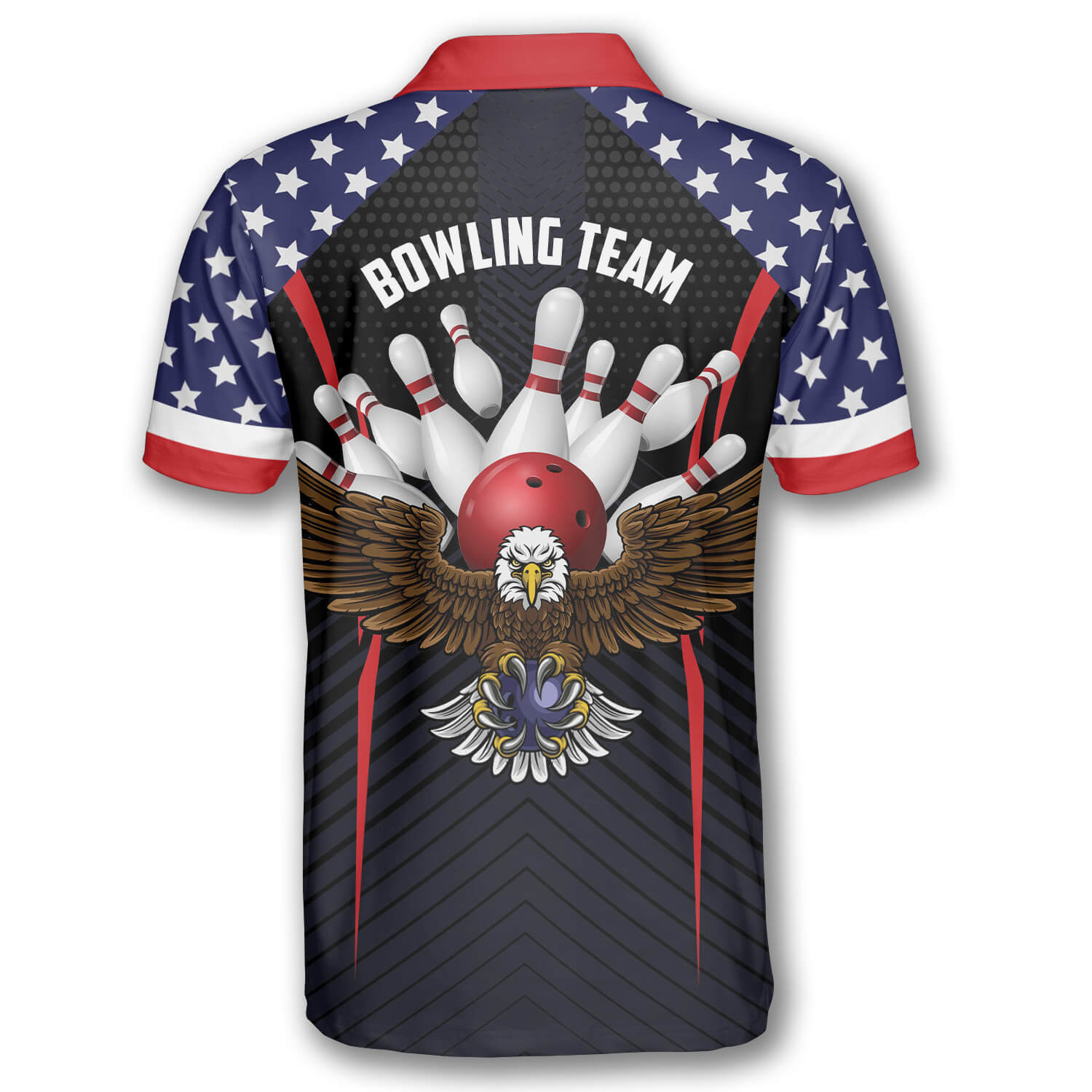 Bowling Eagle American Flag Custom Bowling Shirts for Men