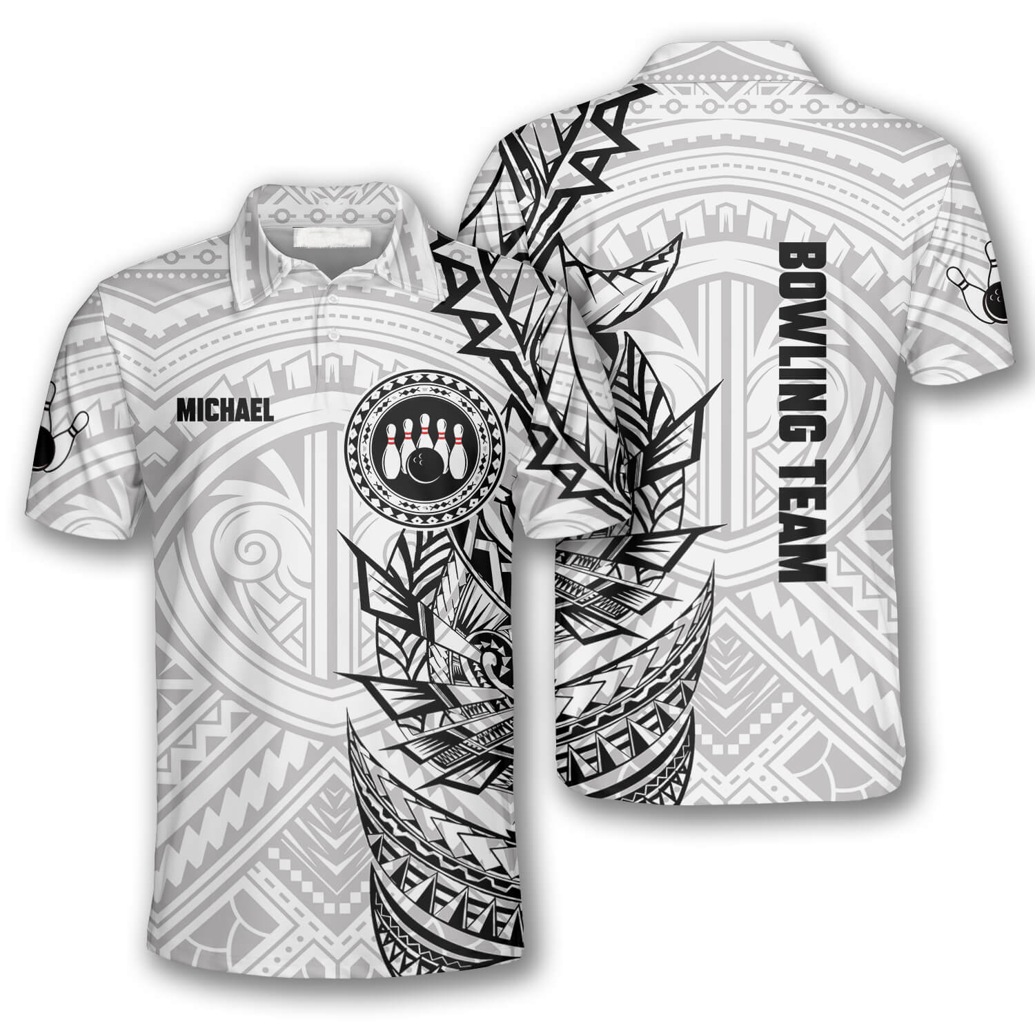 Personalized Multi Color Tribal Custom Bowling Shirts for Men