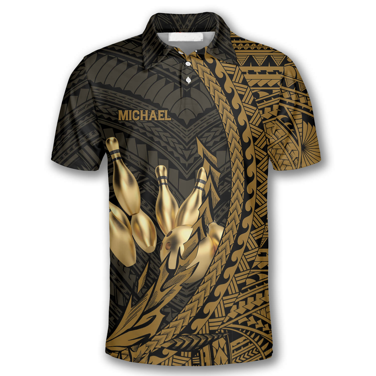 Yellow Hawaiian Pattern Custom Bowling Shirts for Men/ Perfect Gift for Bowler