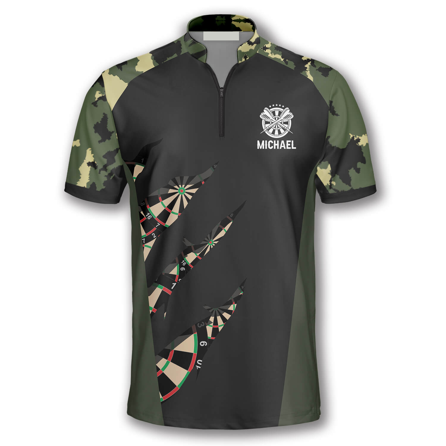 Military Print Custom Darts Jerseys for Men/ Gift for Dart Lovers/ Dart Team Jersey Shirt