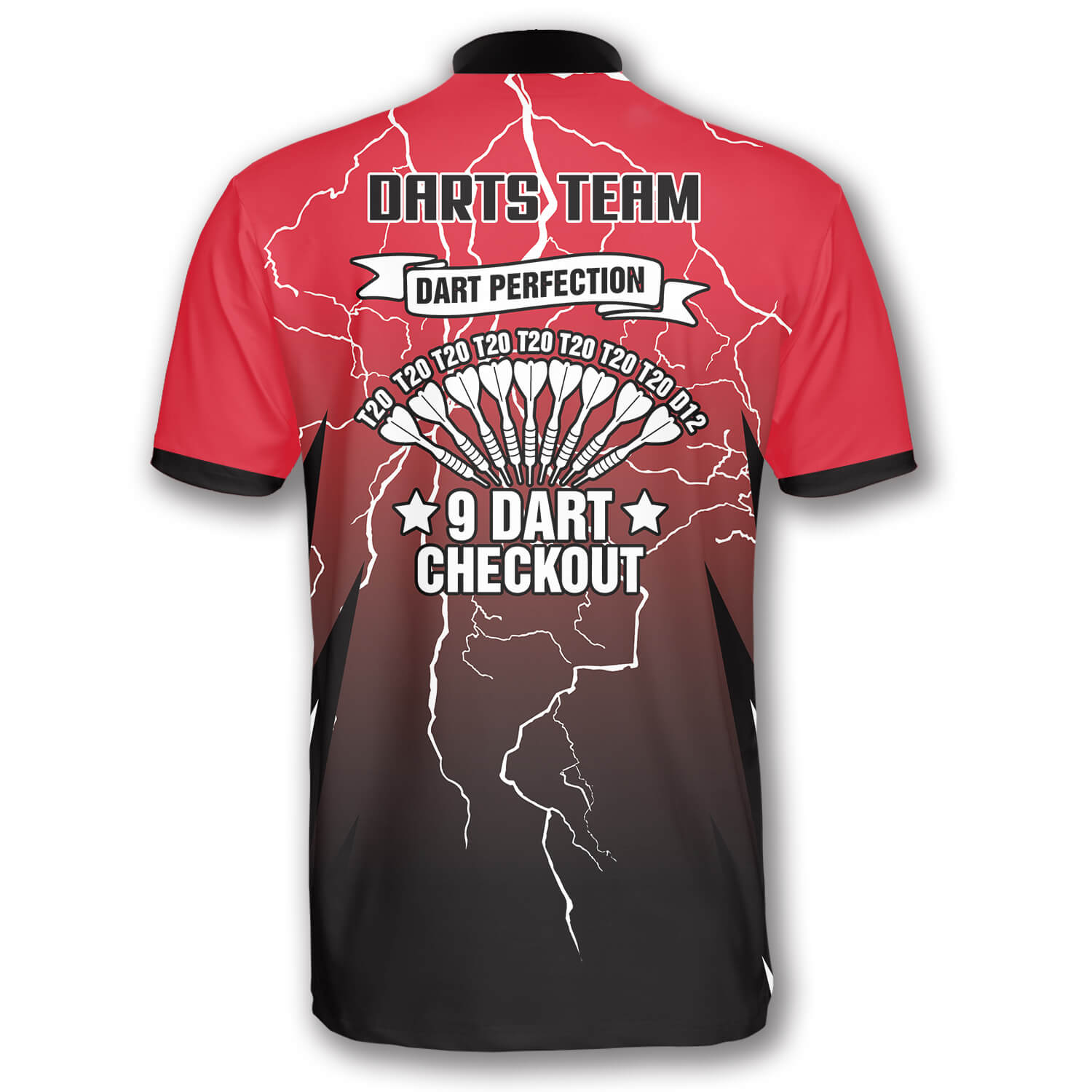 Red Storm Custom Darts Jerseys for Men/ Dartboard Pattern 3D Shirt