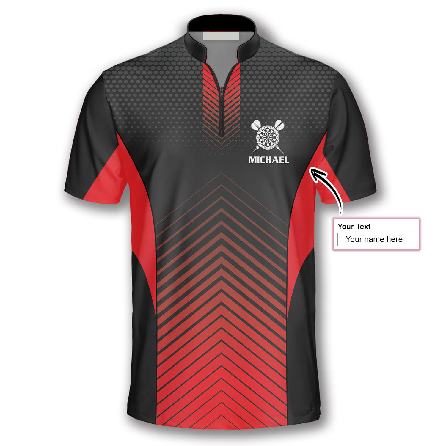 Red Black Darts Weekend Forecast Custom Darts Jerseys For Men/ Idea Gift for Dart Team
