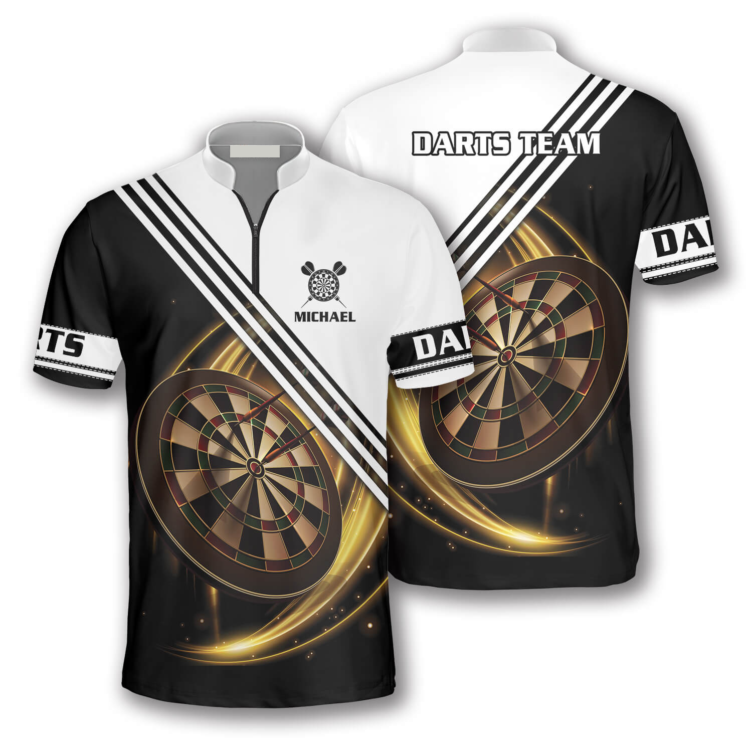 Golden Darts Board Custom Darts Jerseys For Men/ Personalized Dartboard Pattern Dart Shirt