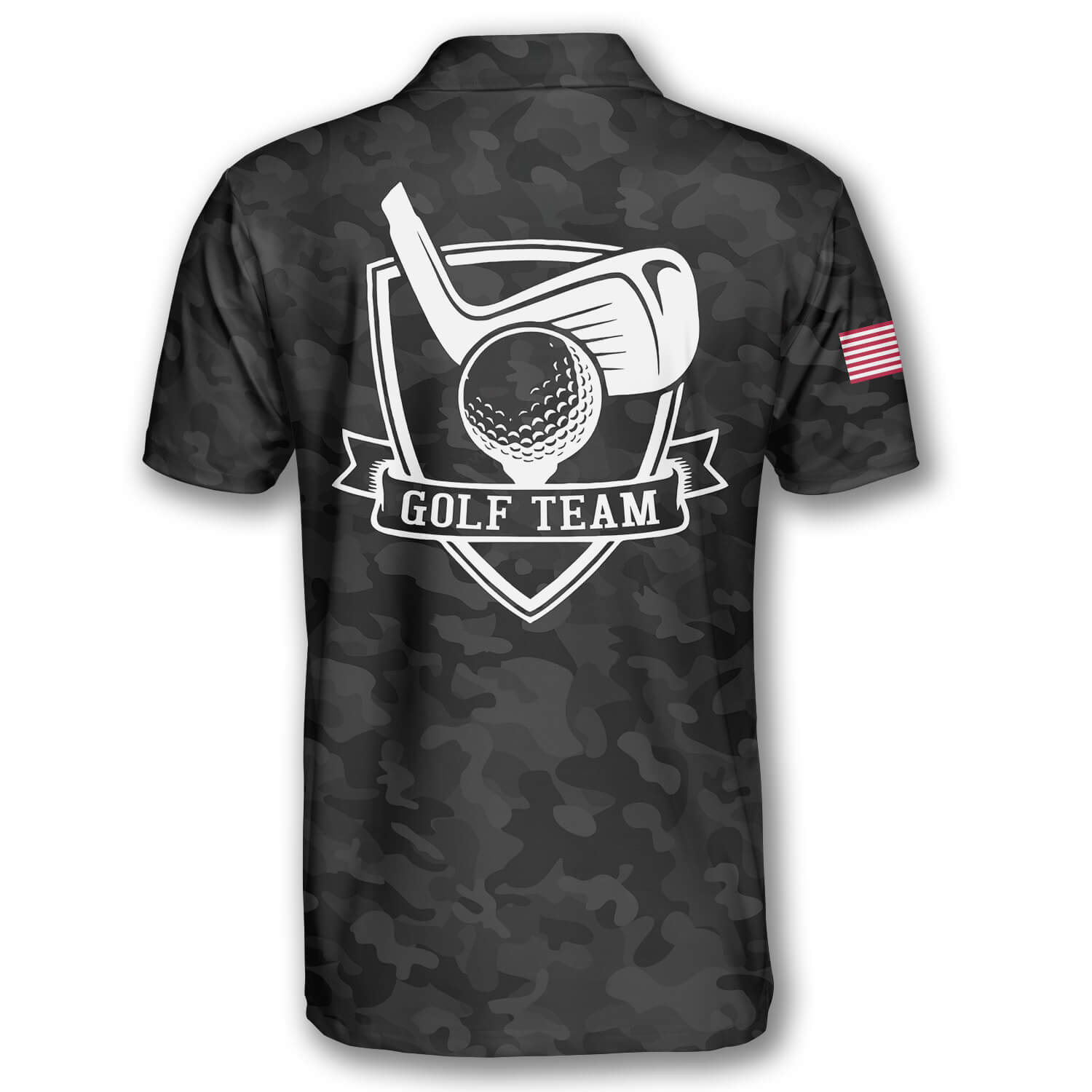 Black Camouflage Custom Golf Polo Shirts for Men