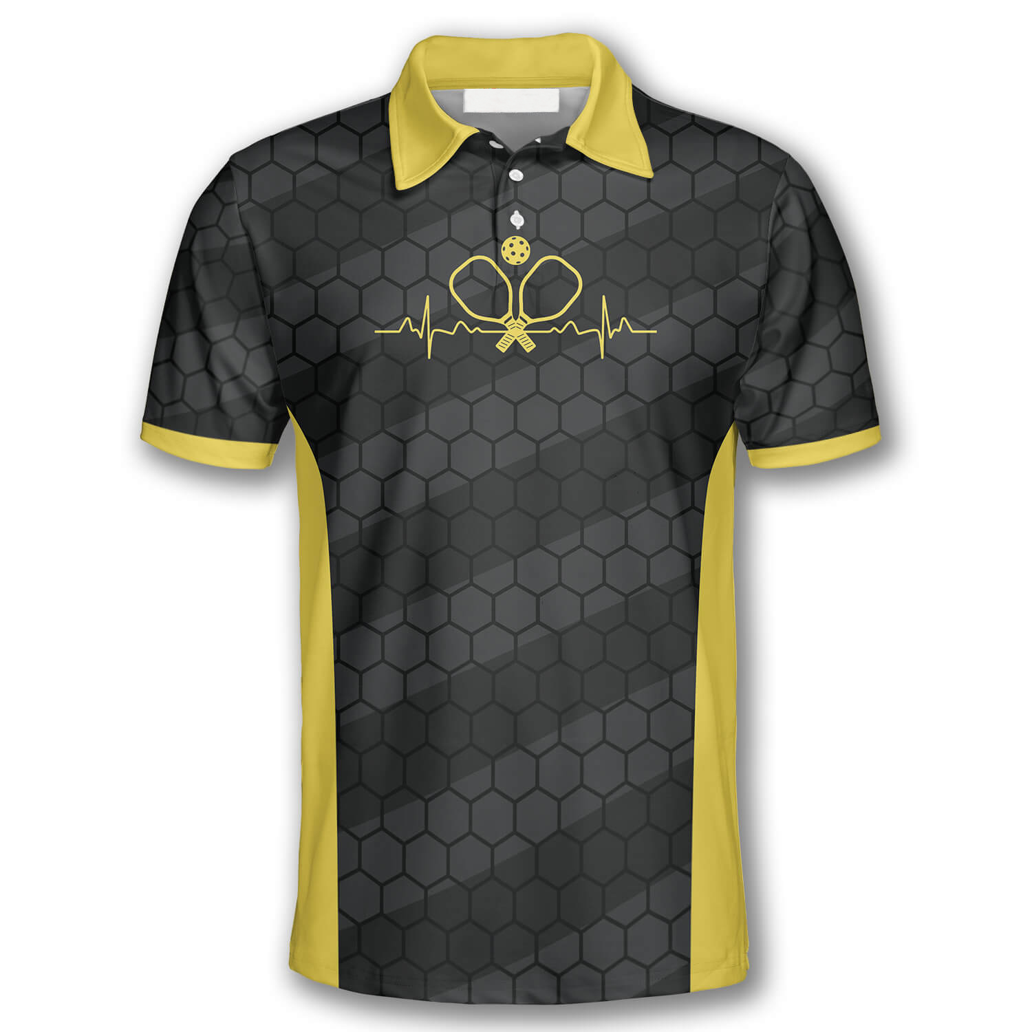 Heartbeat Honeycomb Pattern Custom Pickleball Shirts for Men