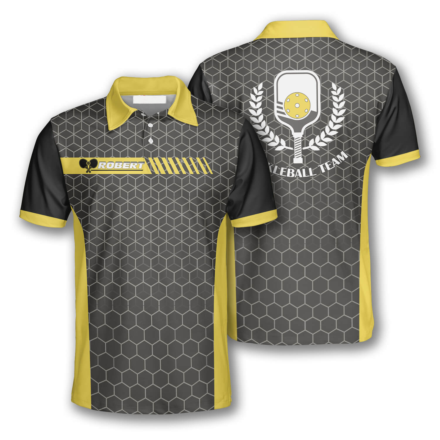 Honeycomb Pattern Custom Pickleball Shirts for Men