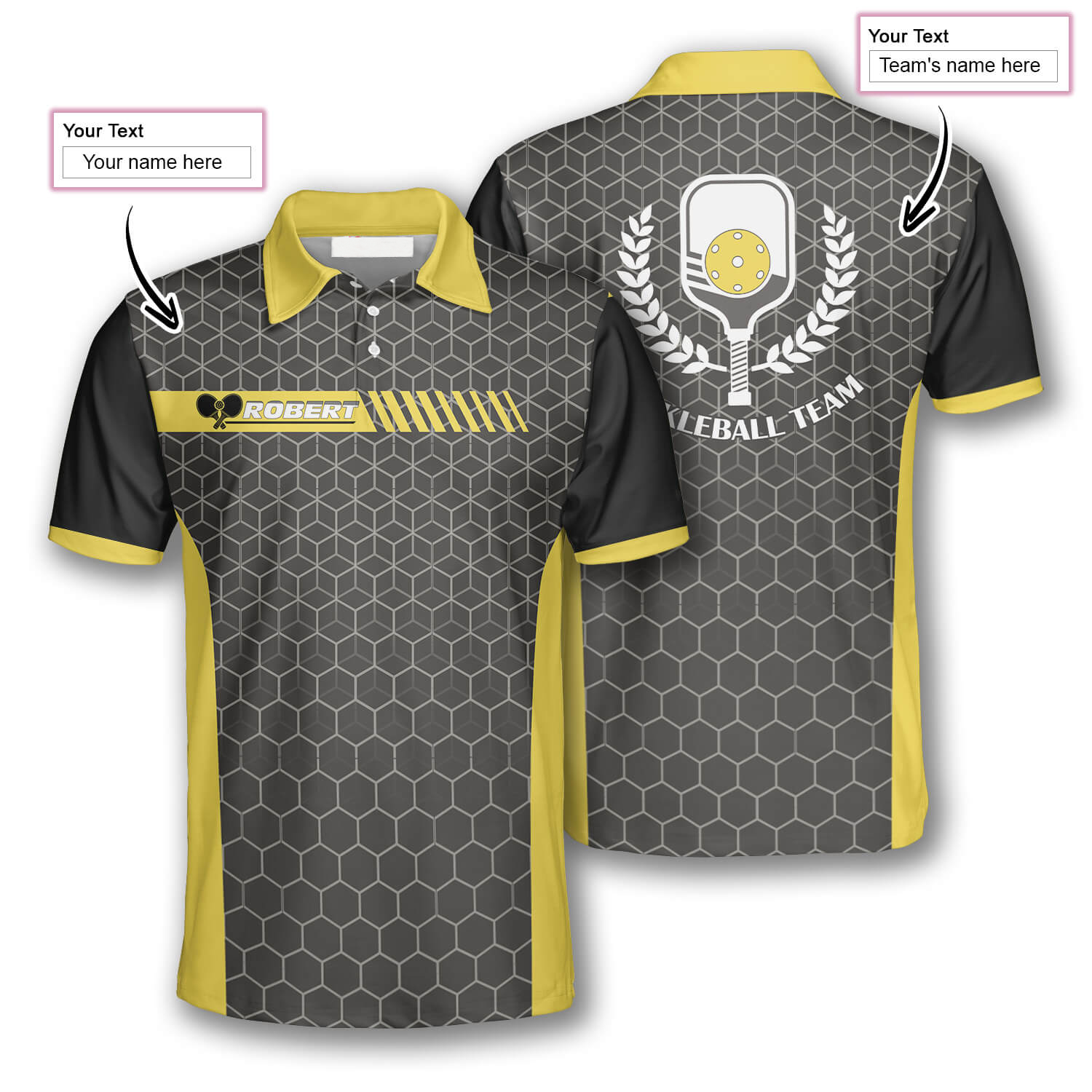 Honeycomb Pattern Custom Pickleball Shirts for Men