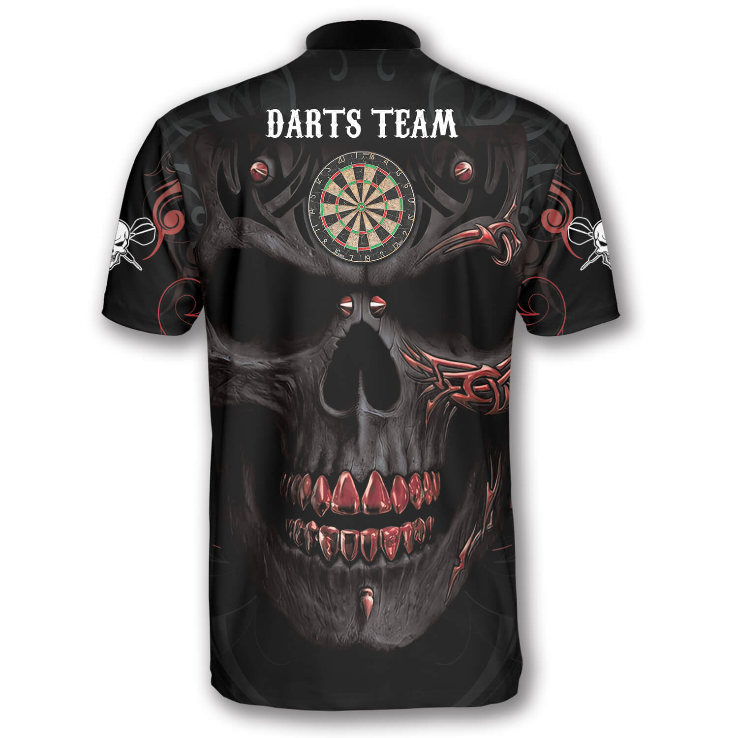 Red Skull Smoke Tribal Pattern Custom Darts Jerseys for Men/ Gift for Dart Lovers