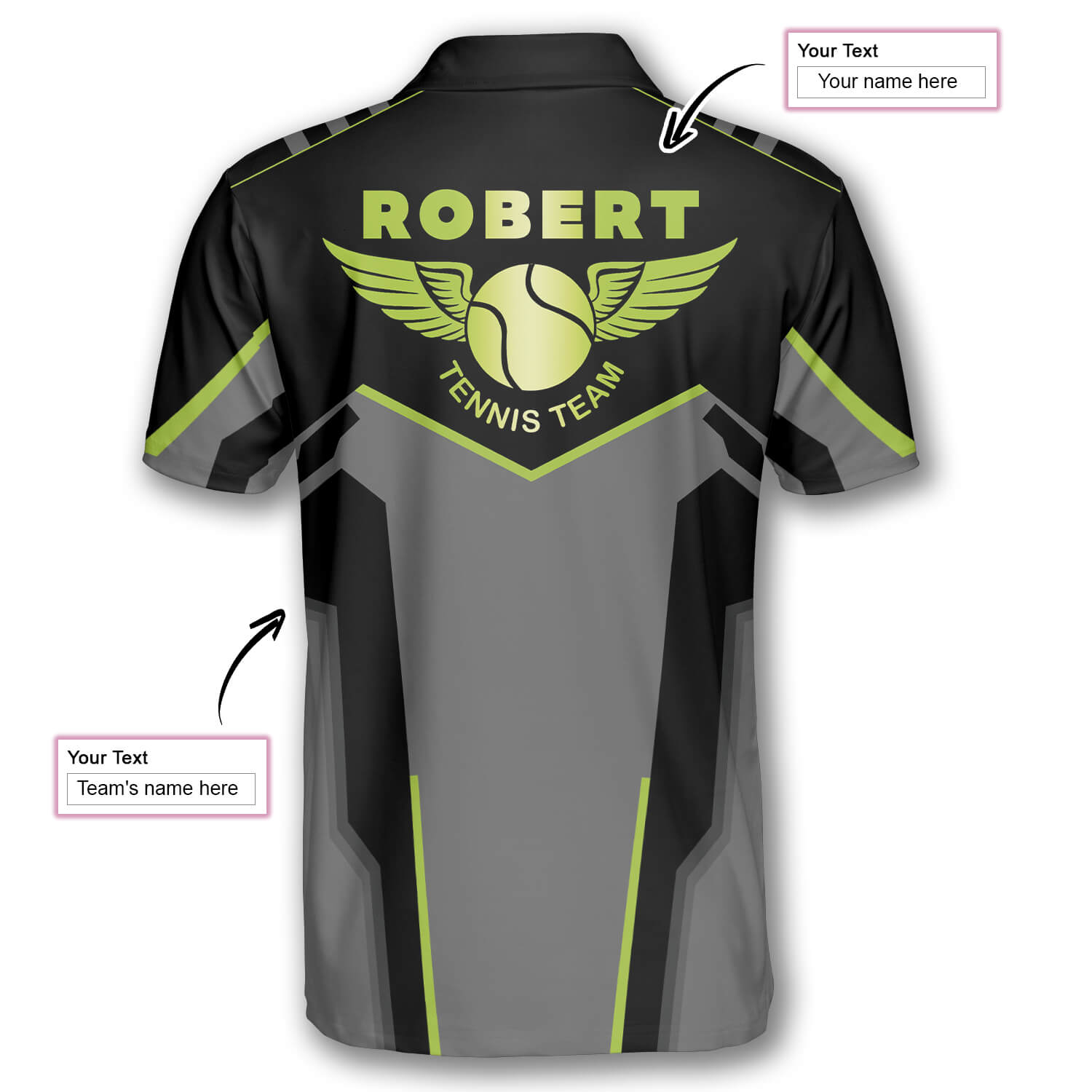 Tennis Heartbeat Pulse Line Custom Polo Tennis Shirts for Men