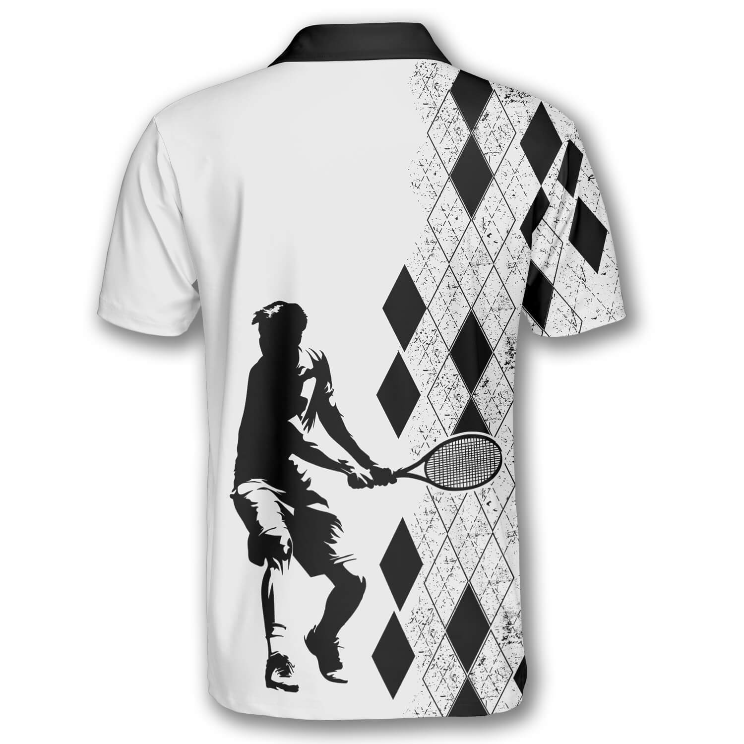 Tennis Silhouette Argyle Pattern Custom Tennis Shirts for Men