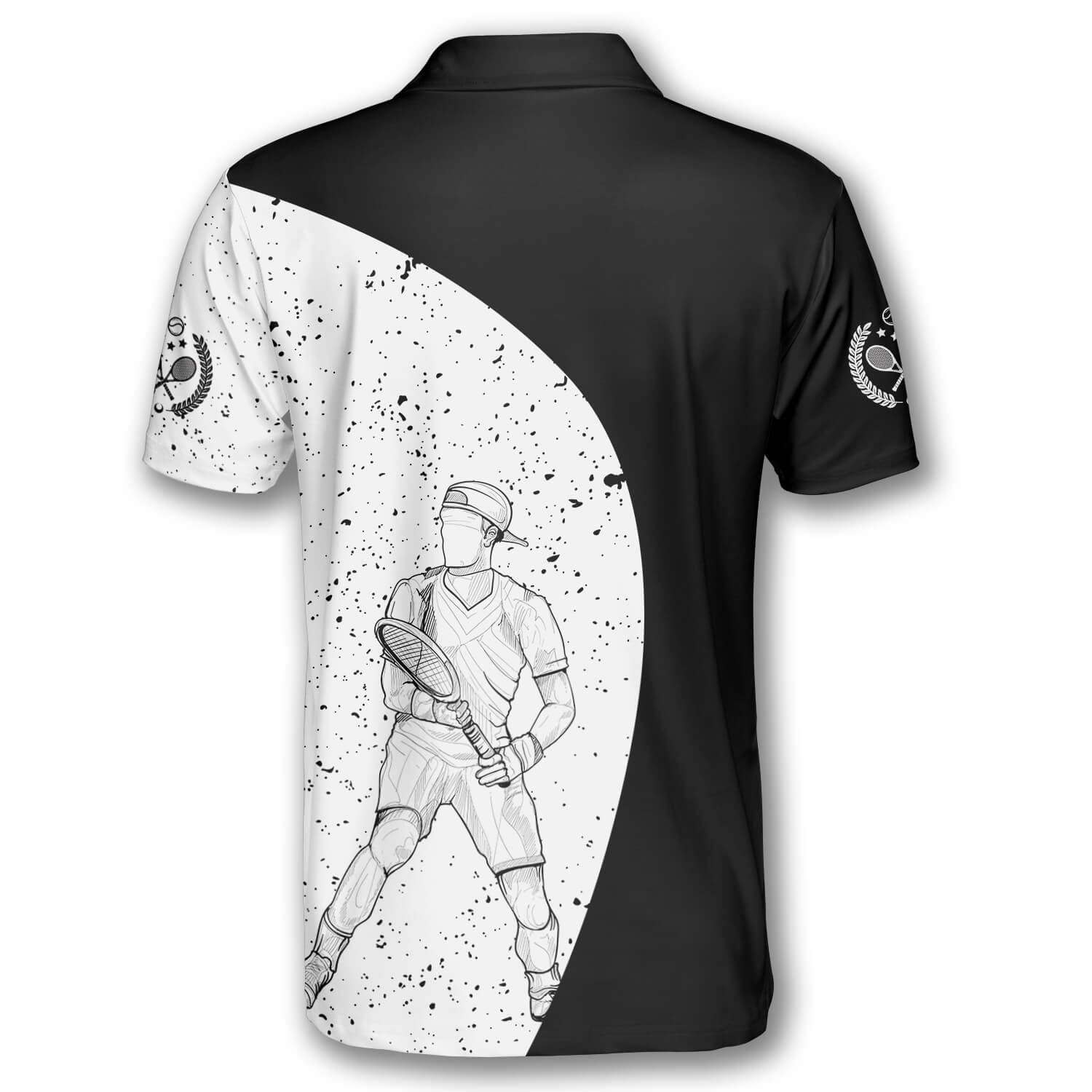 Tennis Silhouettes Black White Version Custom Tennis Shirts for Men